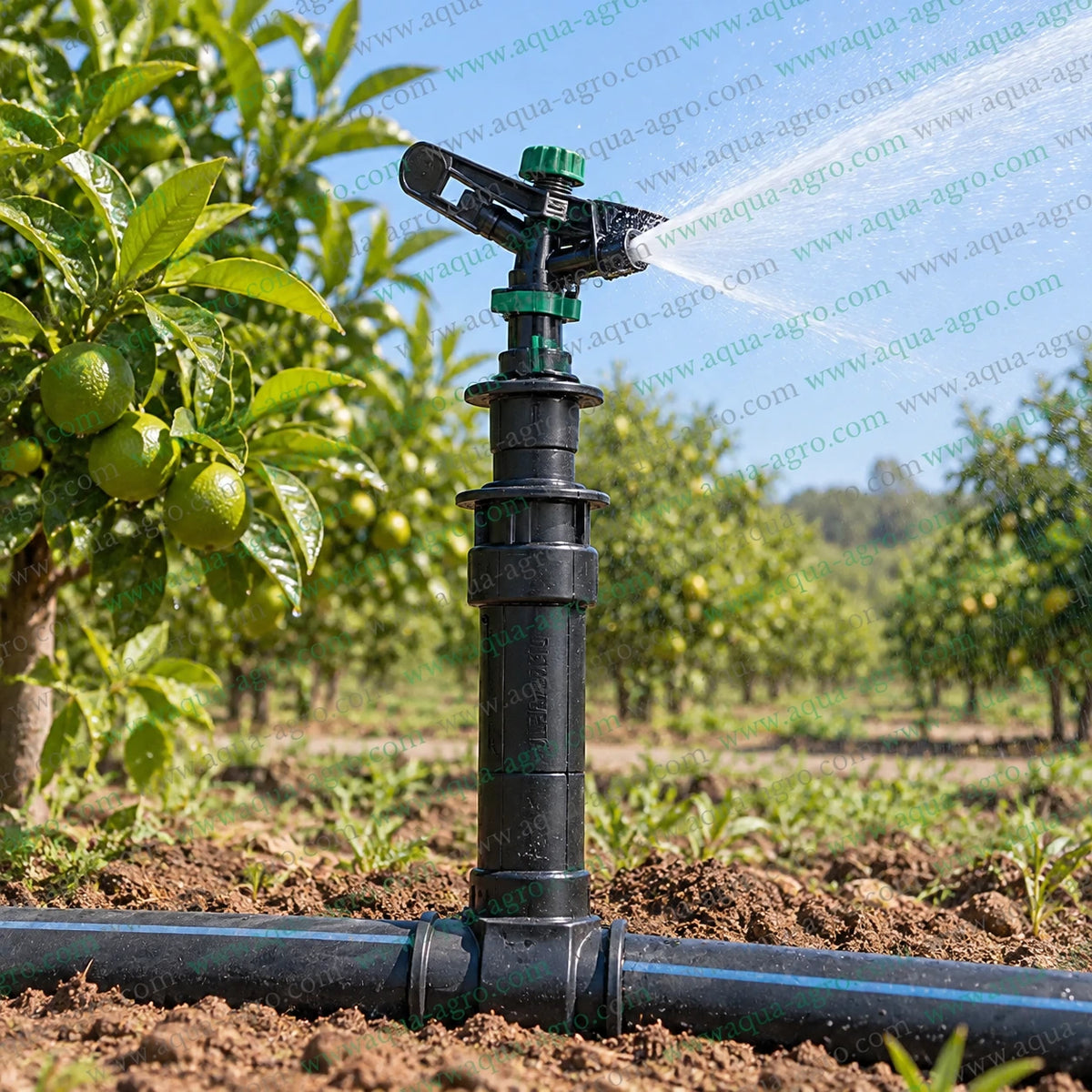 JALPARI plastic quick coupling valve QRC QCV installed with sprinkler for orchard irrigation agricultural watering and portable sprinkler systems