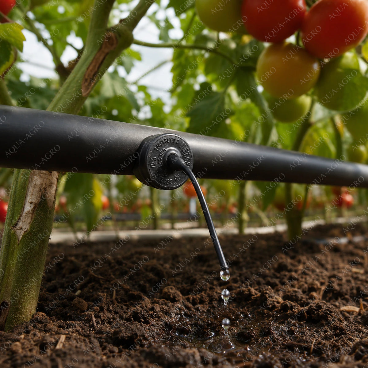 NETAFIM Woodpecker WP 8 LPH non-PC sealed drip emitter with barb outlet and micro tube watering tomato plants