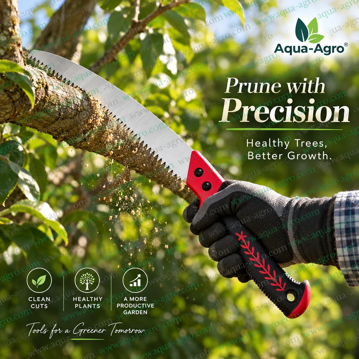 SUNYA 631059 premium straight hand pruning saw cutting tree branch with 15 inch 3D razor sharp SK5 steel blade and ergonomic TPR soft grip handle for orchard pruning