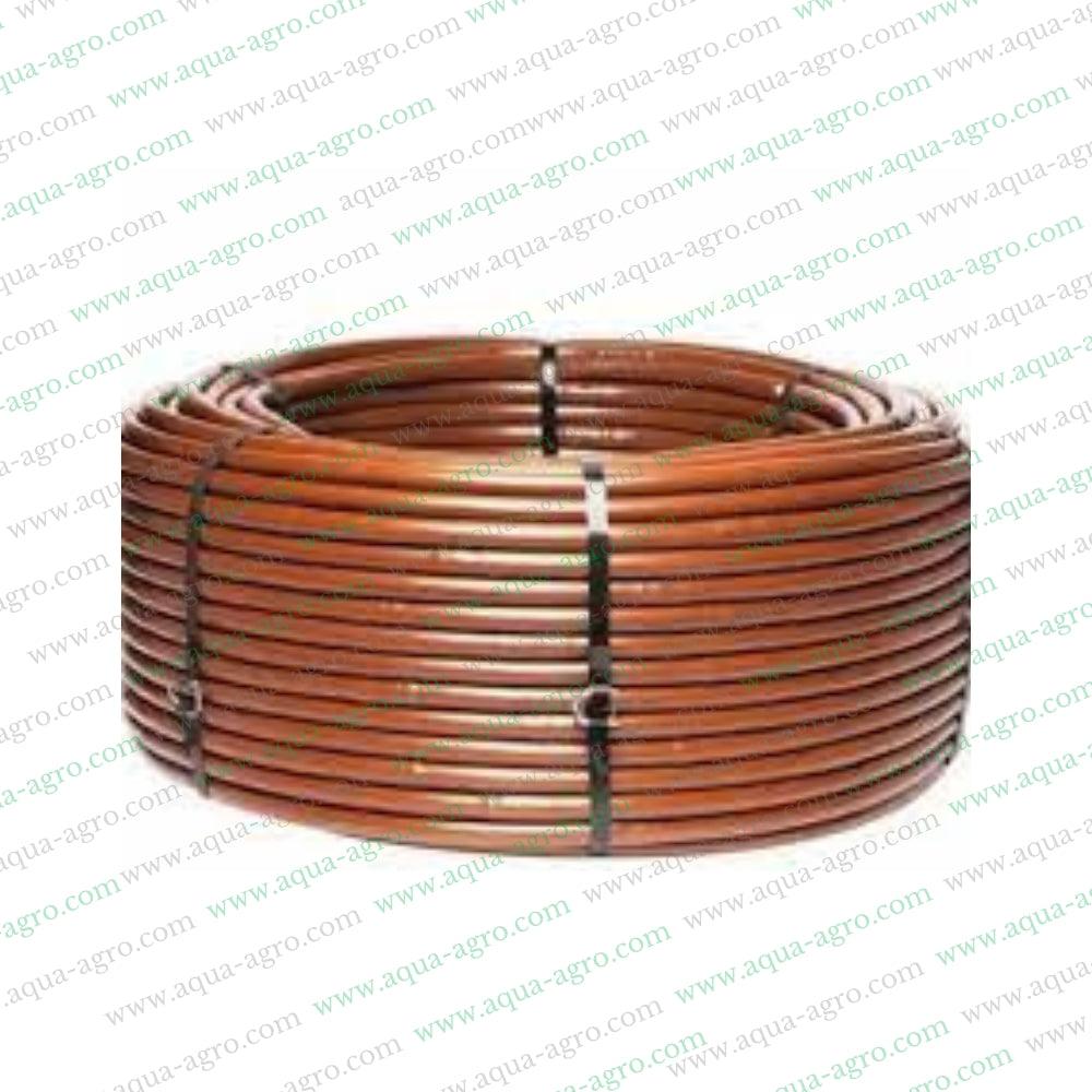 AQUA | DRIP PIPE IN LINE CYLINDRICAL AQUA PCND 16mm 30CM 2 LPH CL 2 KINK RESISTANT BROWN COLOUR STD PACKING 100 MTR ROLL