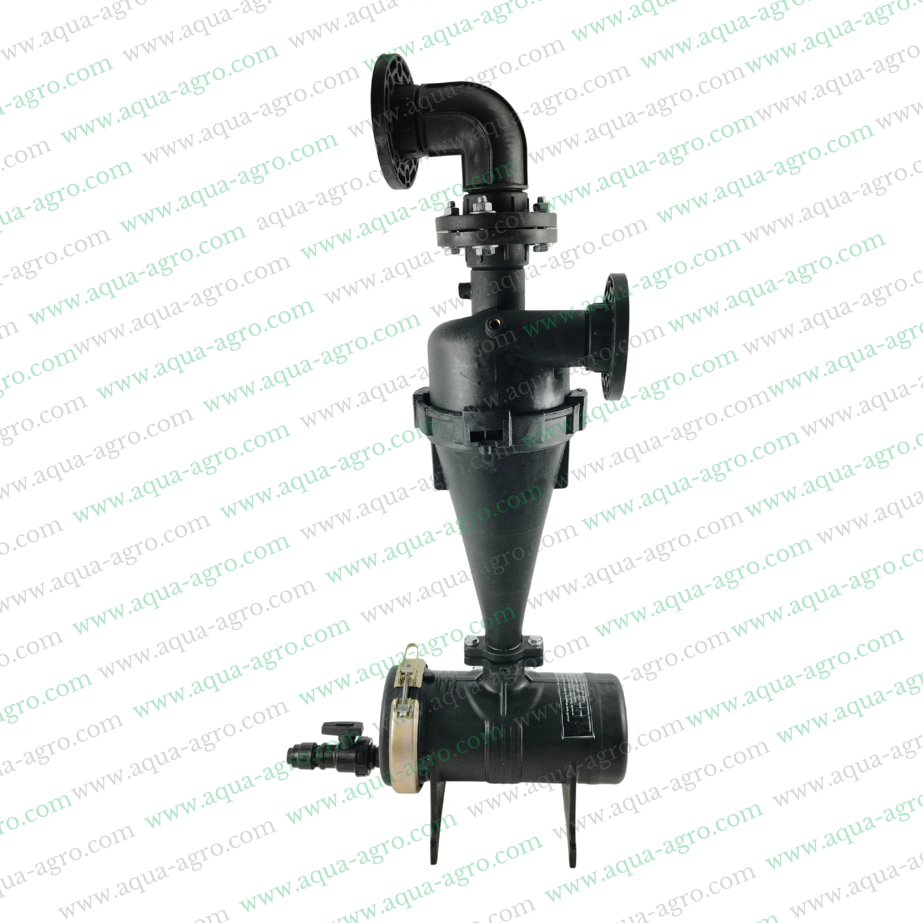 AUTOMAT - Filter - Hydrocyclone - 2.5 Inch (75mm) - Flanged End - 40 (m3-Hr) - Regular Plastic Body withTop Elbow - (HT-145FE)