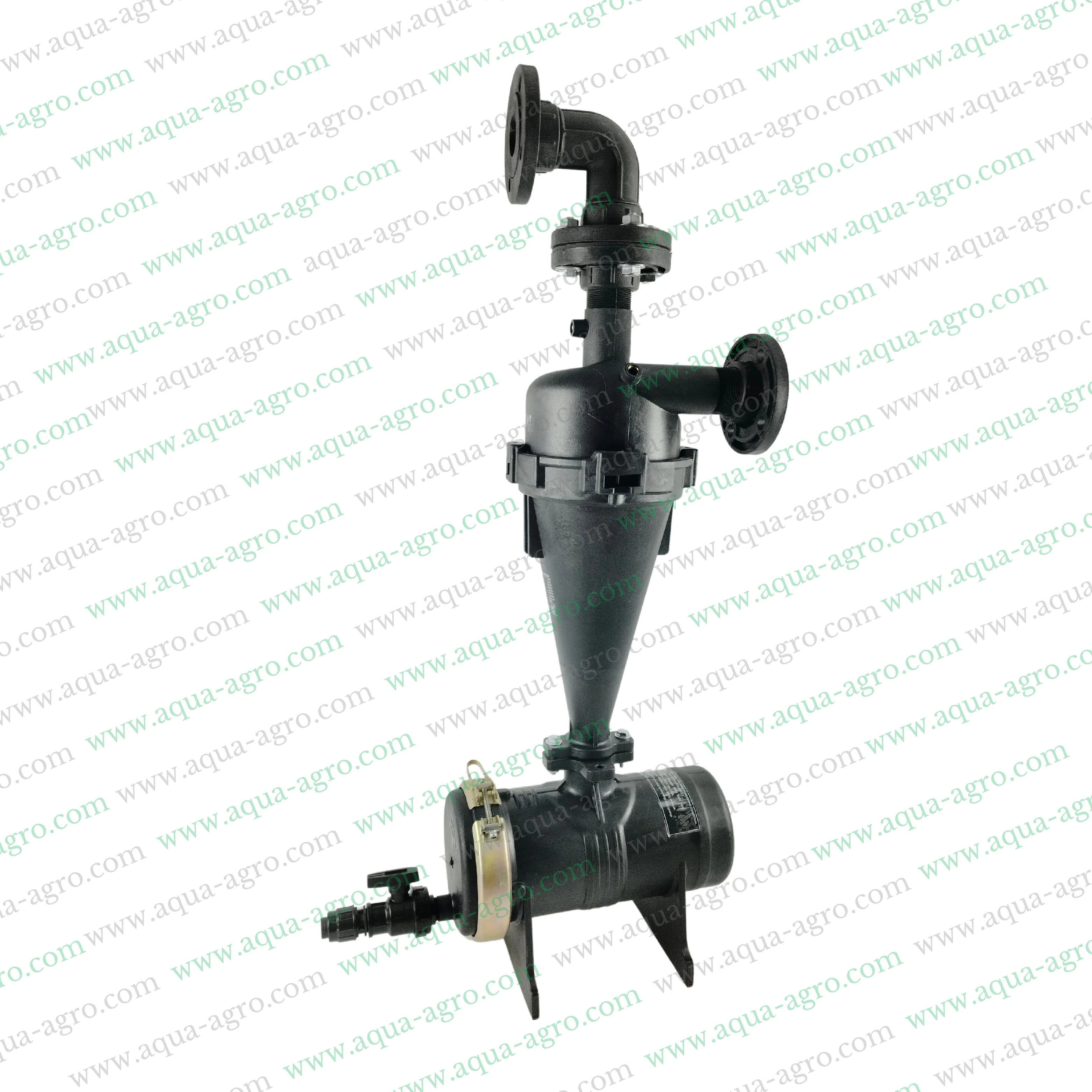 AUTOMAT - Filter - Hydrocyclone - 2 Inch (63mm) - Flanged End - 25 (m3-Hr) - Regular Plastic Body with Top Elbow - (HT-144FE)