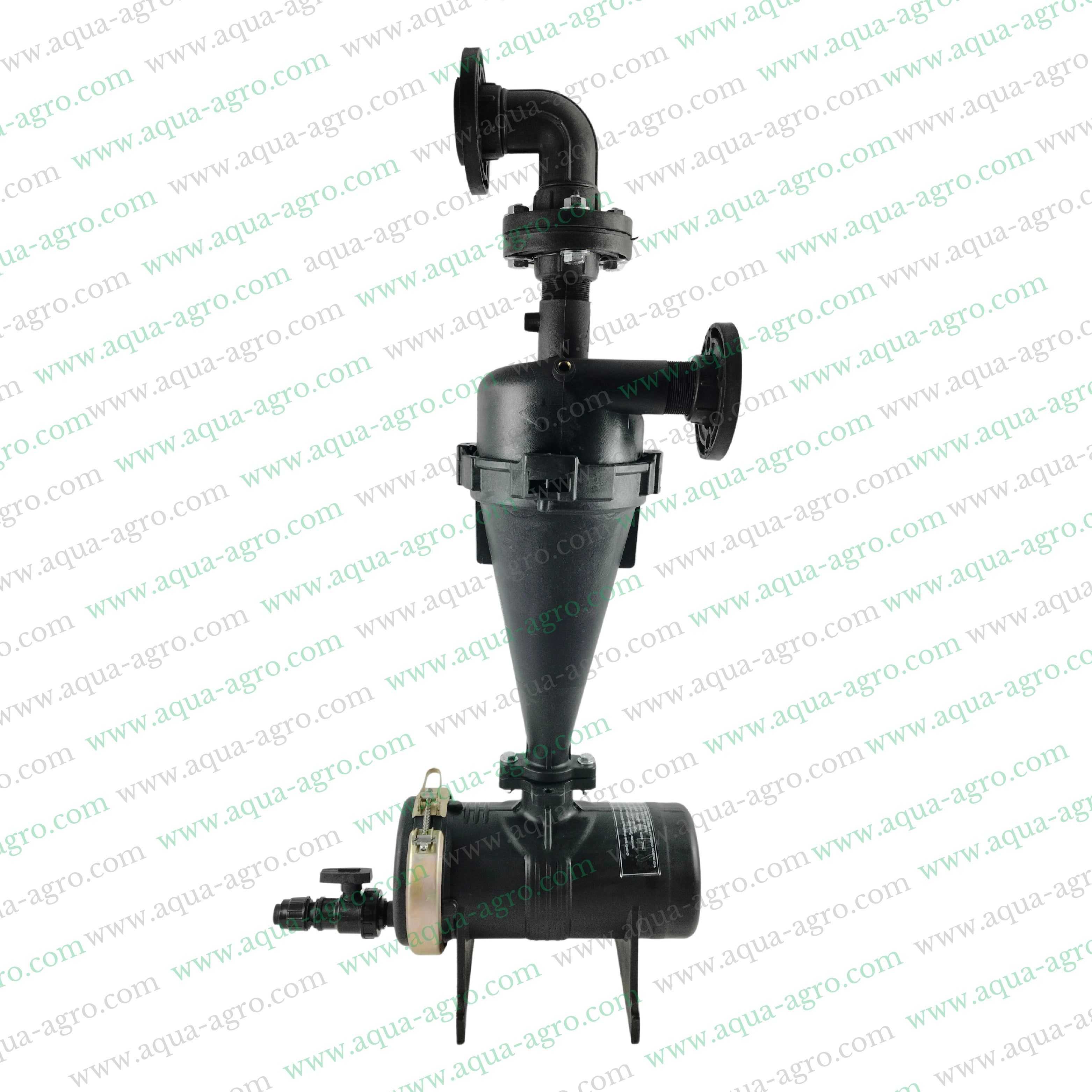 AUTOMAT - Filter - Hydrocyclone - 2 Inch (63mm) - Flanged End - 25 (m3-Hr) - Regular Plastic Body with Top Elbow - (HT-144FE)