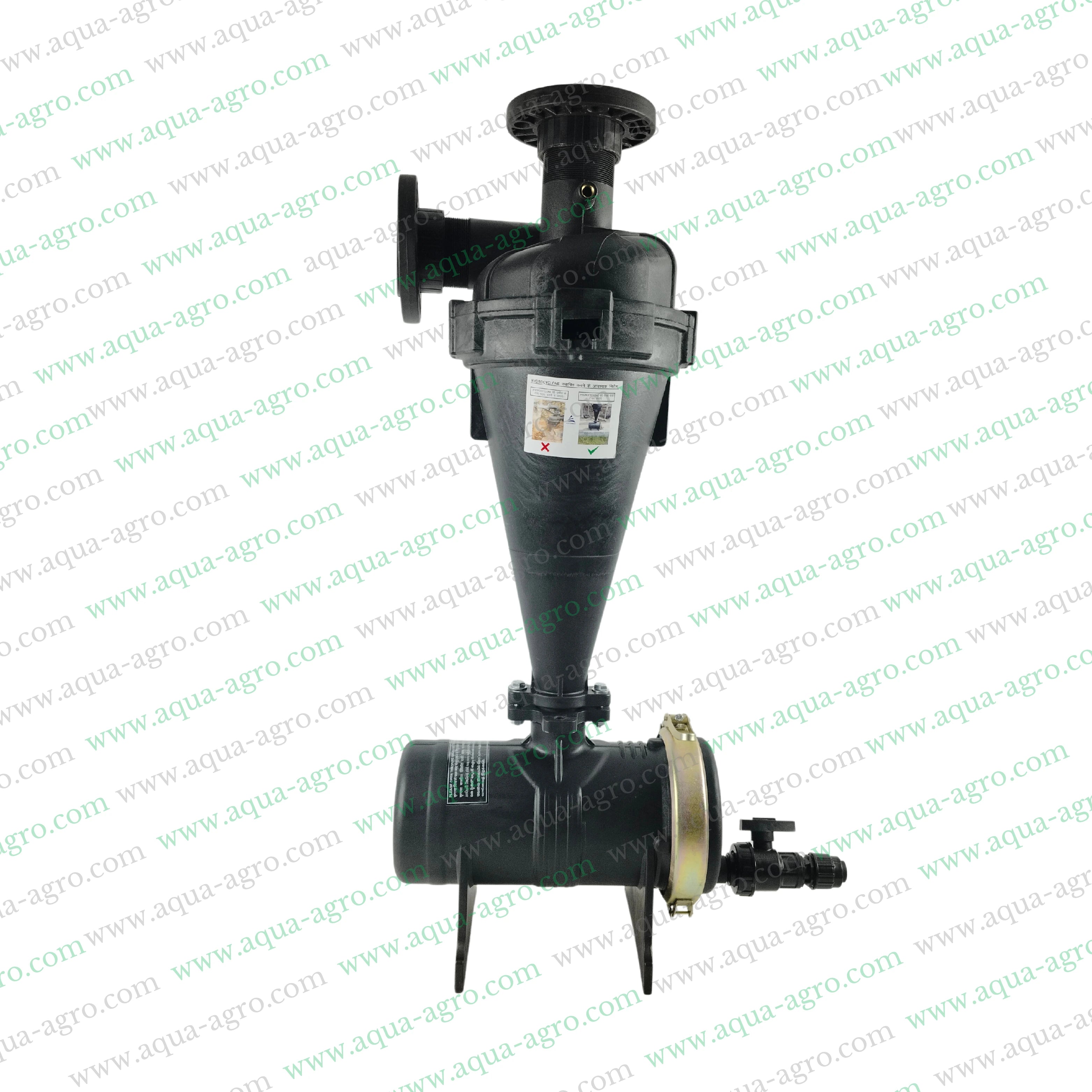 AUTOMAT - Filter - Hydrocyclone - 3 Inch (90mm) - Flanged End - 50 (m3-Hr) - Regular Plastic Body - (HT-146F)