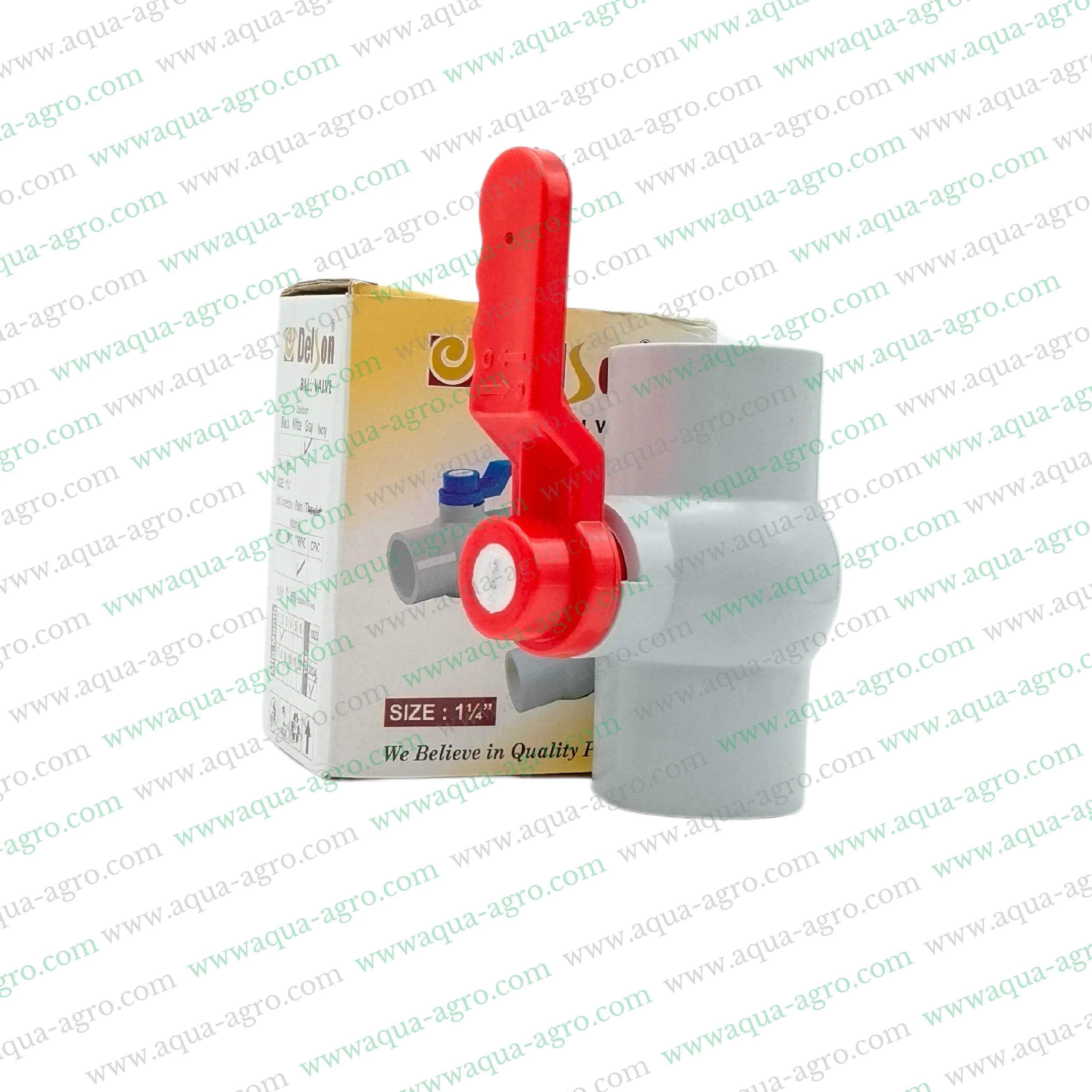 Delson PVC valve,PVC ball valve 40mm,Plastic ball valve 1.25 inch,Moulded ball valve for irrigation,Plain end socket PVC valve