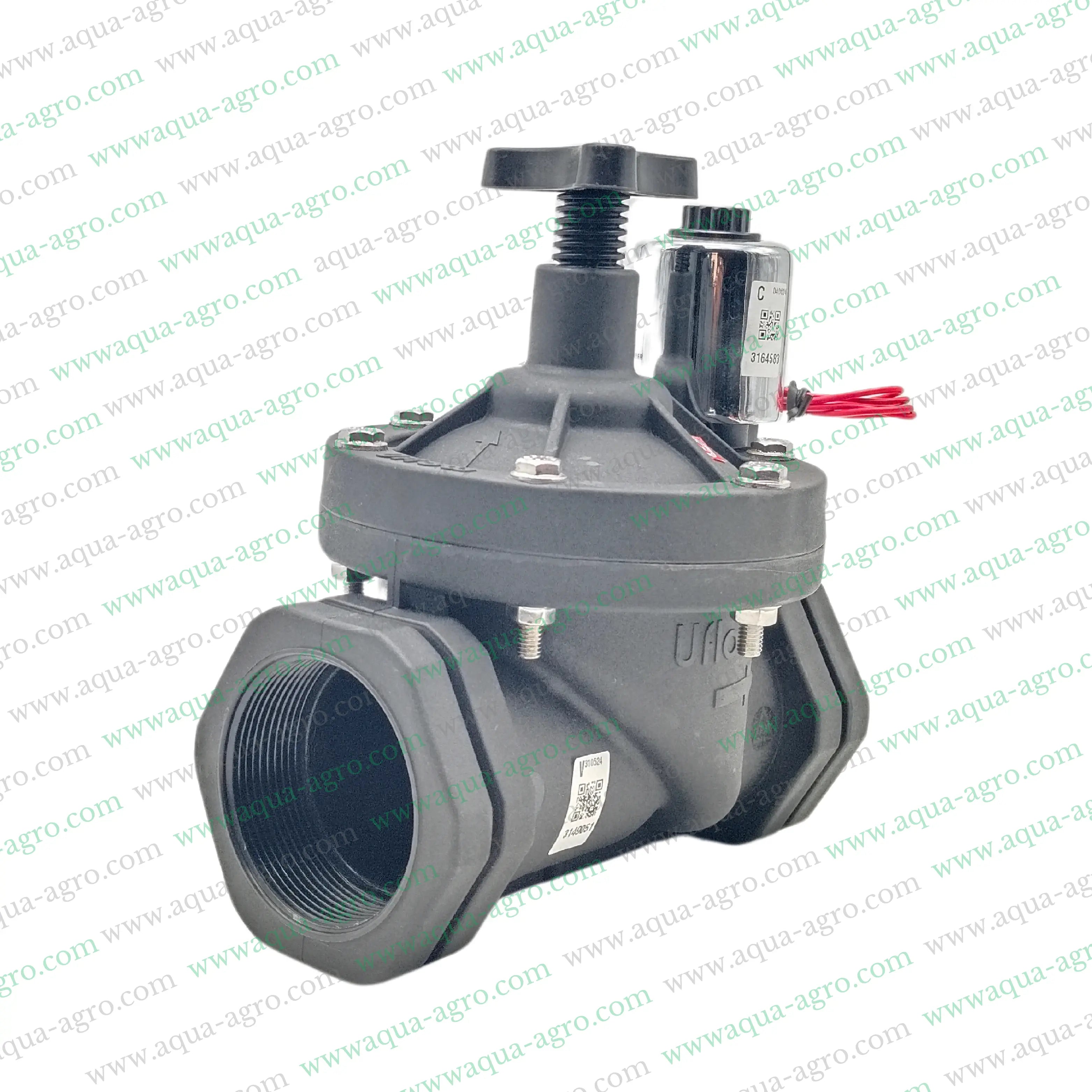 U-FLOW - Irrigation - Automation - Solenoid Valve - Plastic body - 230 VAC Coil - 2 inch (63MM) (F-THD) - with FLow Control