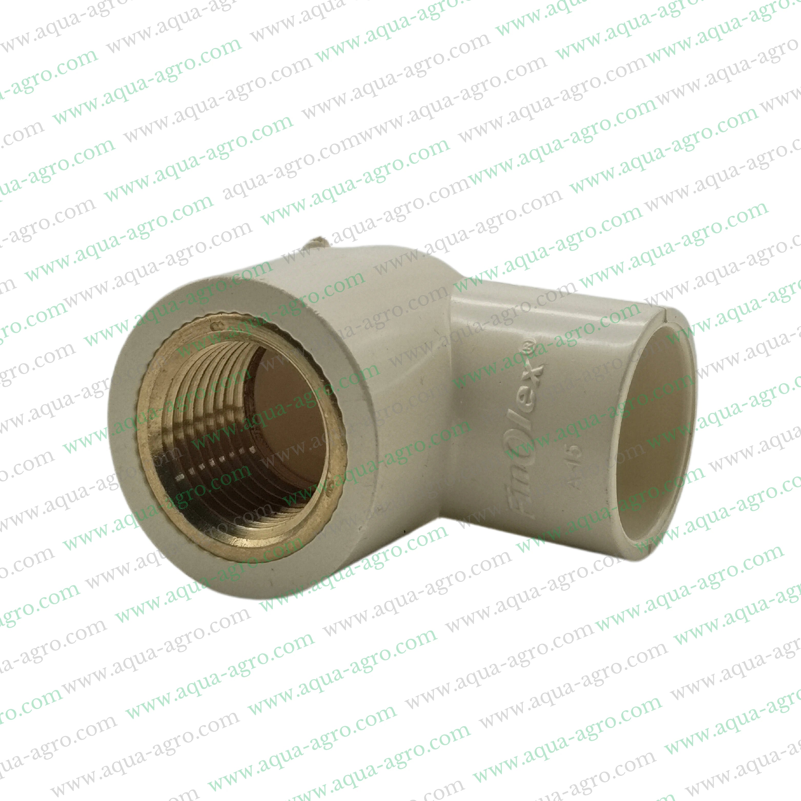CPVC brass threaded reducing elbow ¾ inch x ½ inch,CPVC brass threaded reducing elbow 20mm x 15mm,CPVC reducing elbow brass insert ¾ inch to ½ inch,Finolex CPVC brass threaded elbow SDR 11