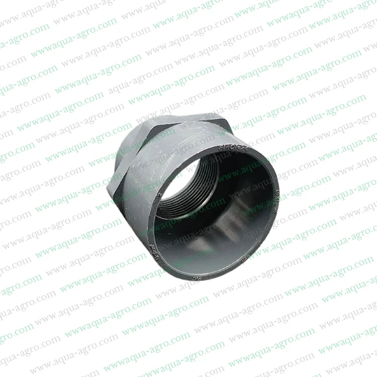 2 Inch PVC Female Threaded Adapter,63mm Female Threaded Adaptor,PVC Fittings for Plumbing,Threaded PVC Adapter for Pipes,Moulded PVC Pipe Accessories