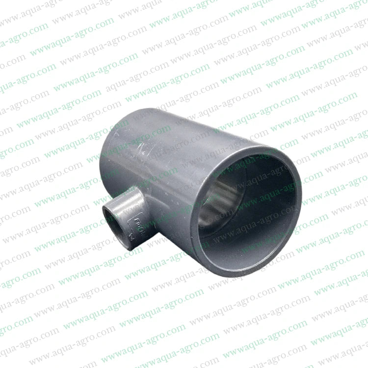 50mm x 20mm PVC Reducing Tee,PVC Pipe Fittings for Plumbing,1.5 Inch Reducing Tee for Pipe,Moulded PVC Fittings,PVC Reducing Tee 10 Kg/cm²