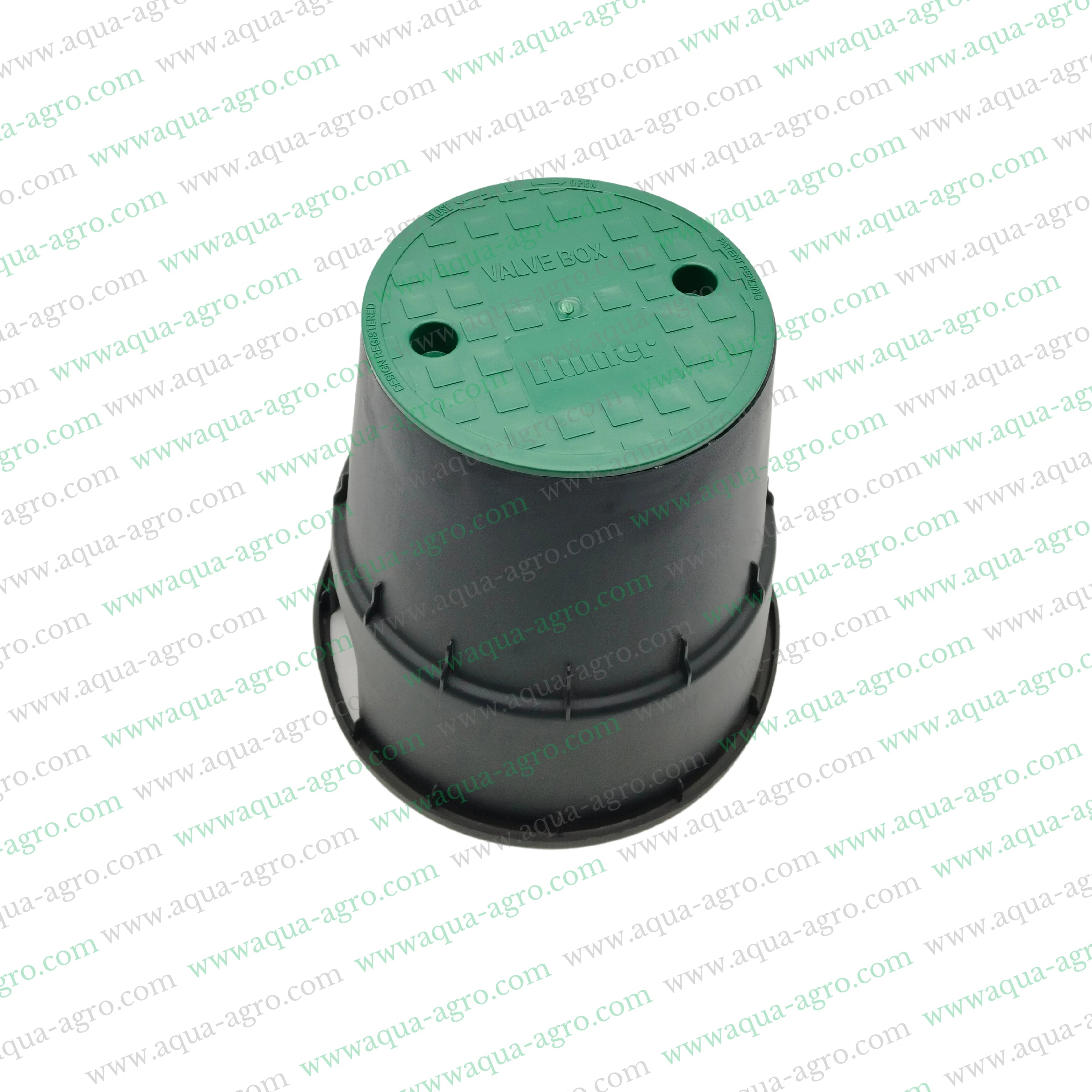 HUNTER - Valve Box - Plastic - 6 Inch - Round - Corrugated box with green lid