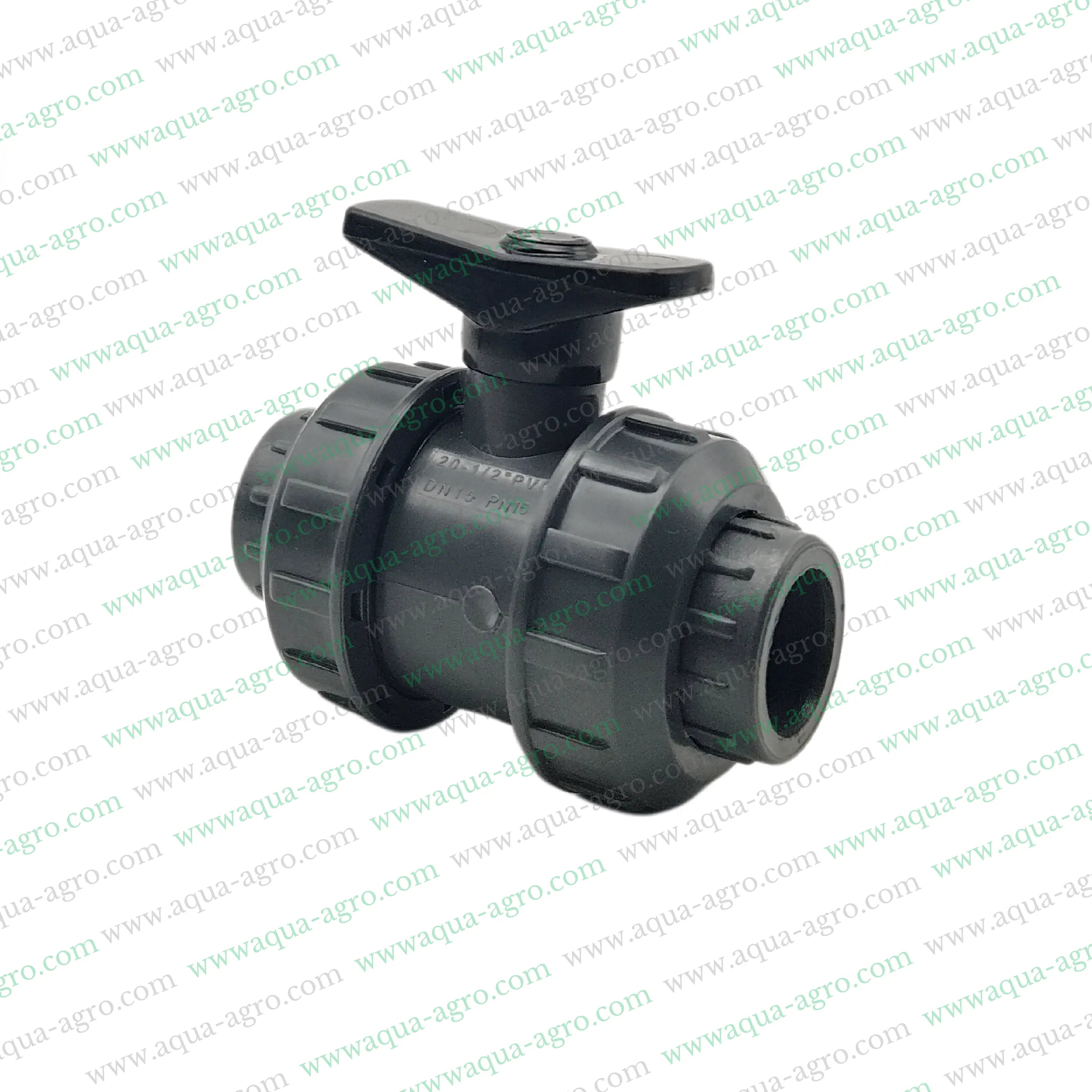 JAIN - Ball Valve - Plastic - Pvc - Double Union - 0.5 inch (20mm) - Plain End - Socket