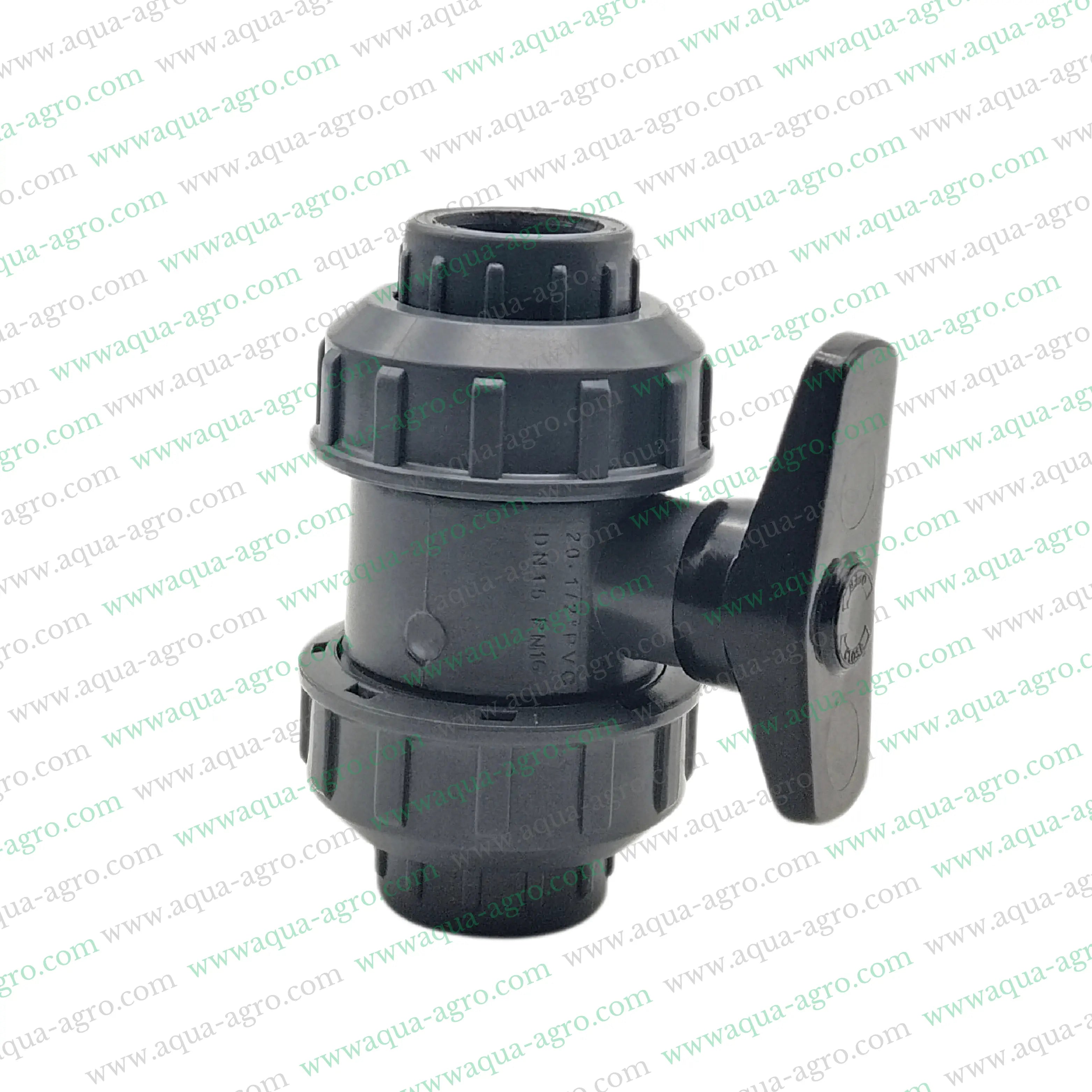 JAIN - Ball Valve - Plastic - Pvc - Double Union - 0.5 inch (20mm) - Plain End - Socket