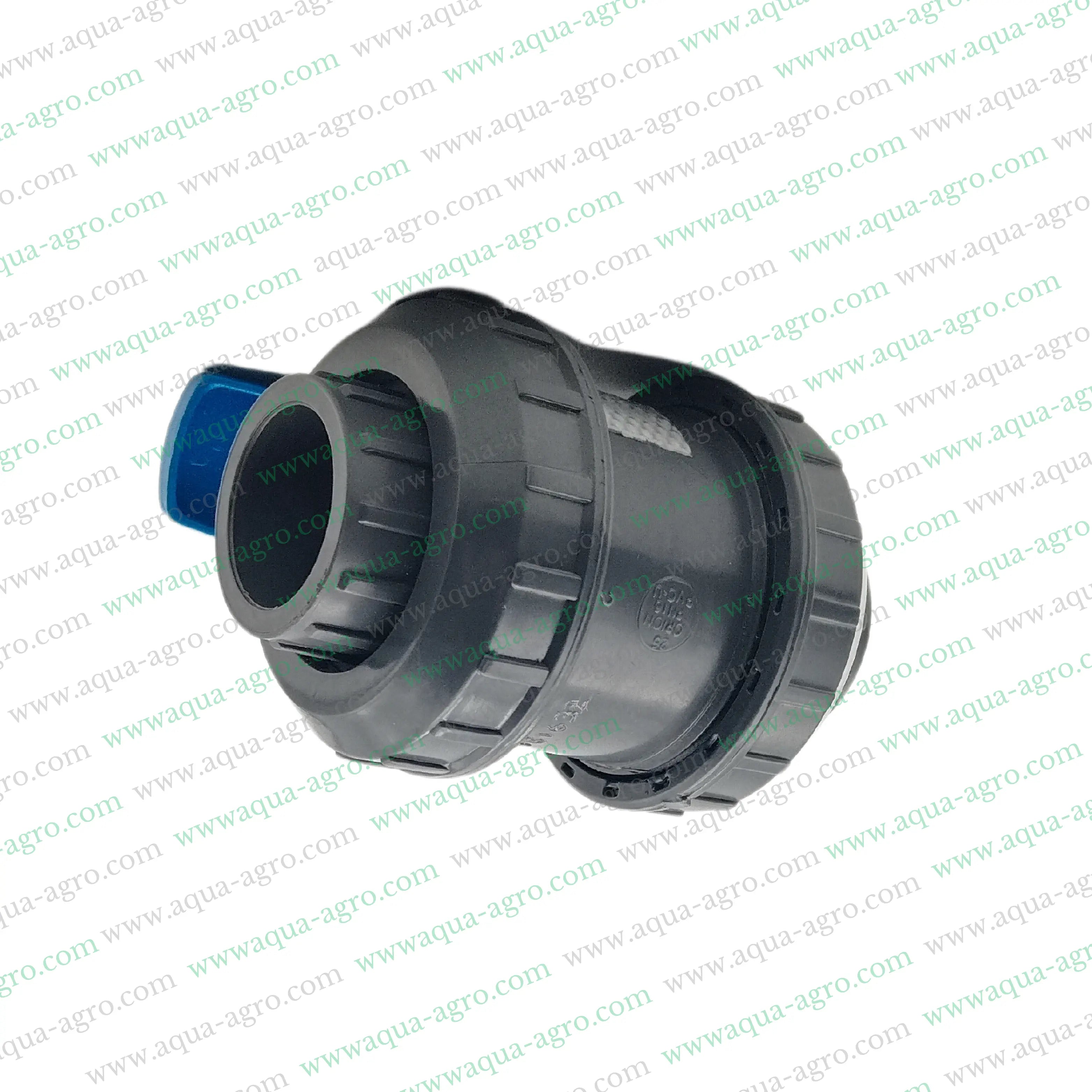 JAIN - Ball Valve - Plastic - Pvc - Double Union - 0.75 inch (25mm) - Plain End - Socket