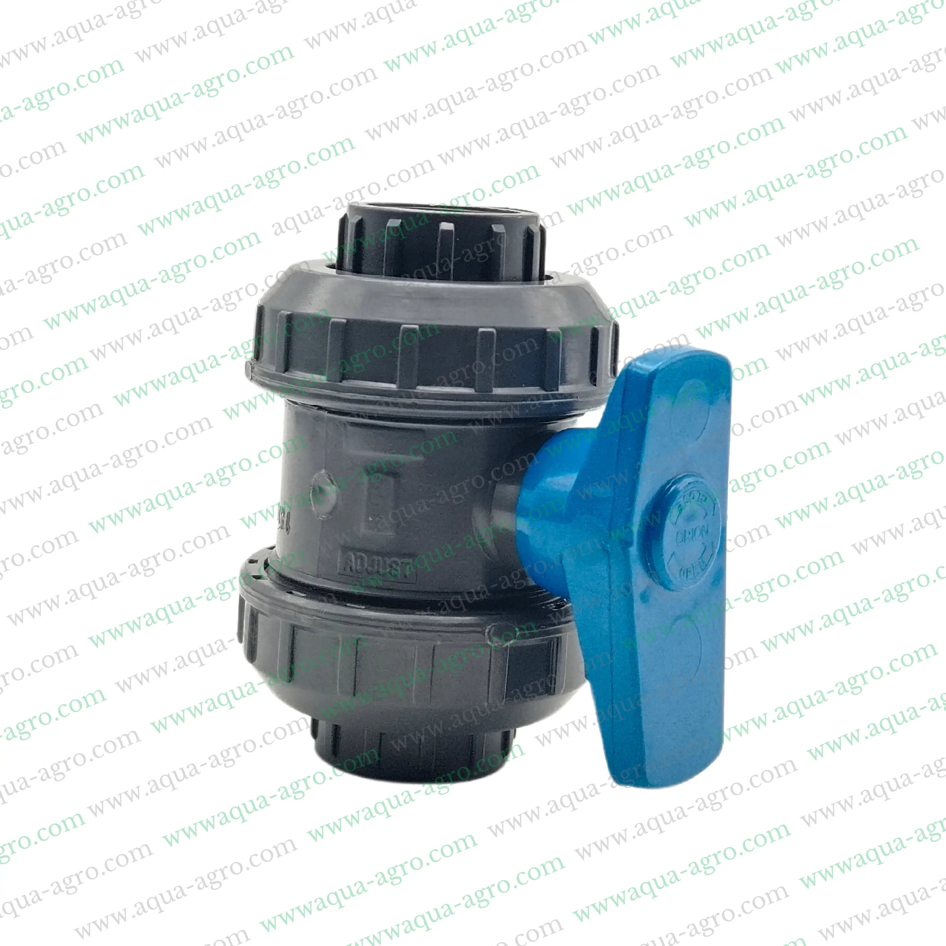 JAIN - Ball Valve - Plastic - Pvc - Double Union - 0.75 inch (25mm) - Plain End - Socket