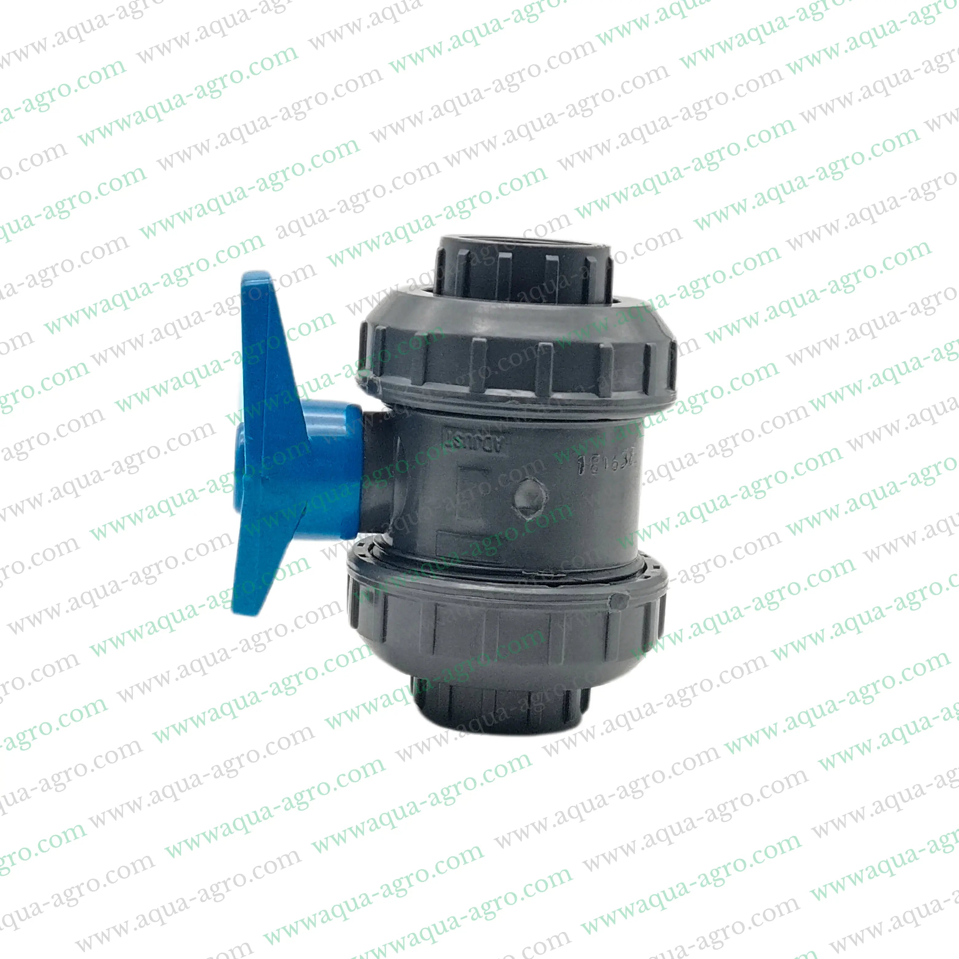 JAIN - Ball Valve - Plastic - Pvc - Double Union - 0.75 inch (25mm) - Plain End - Socket