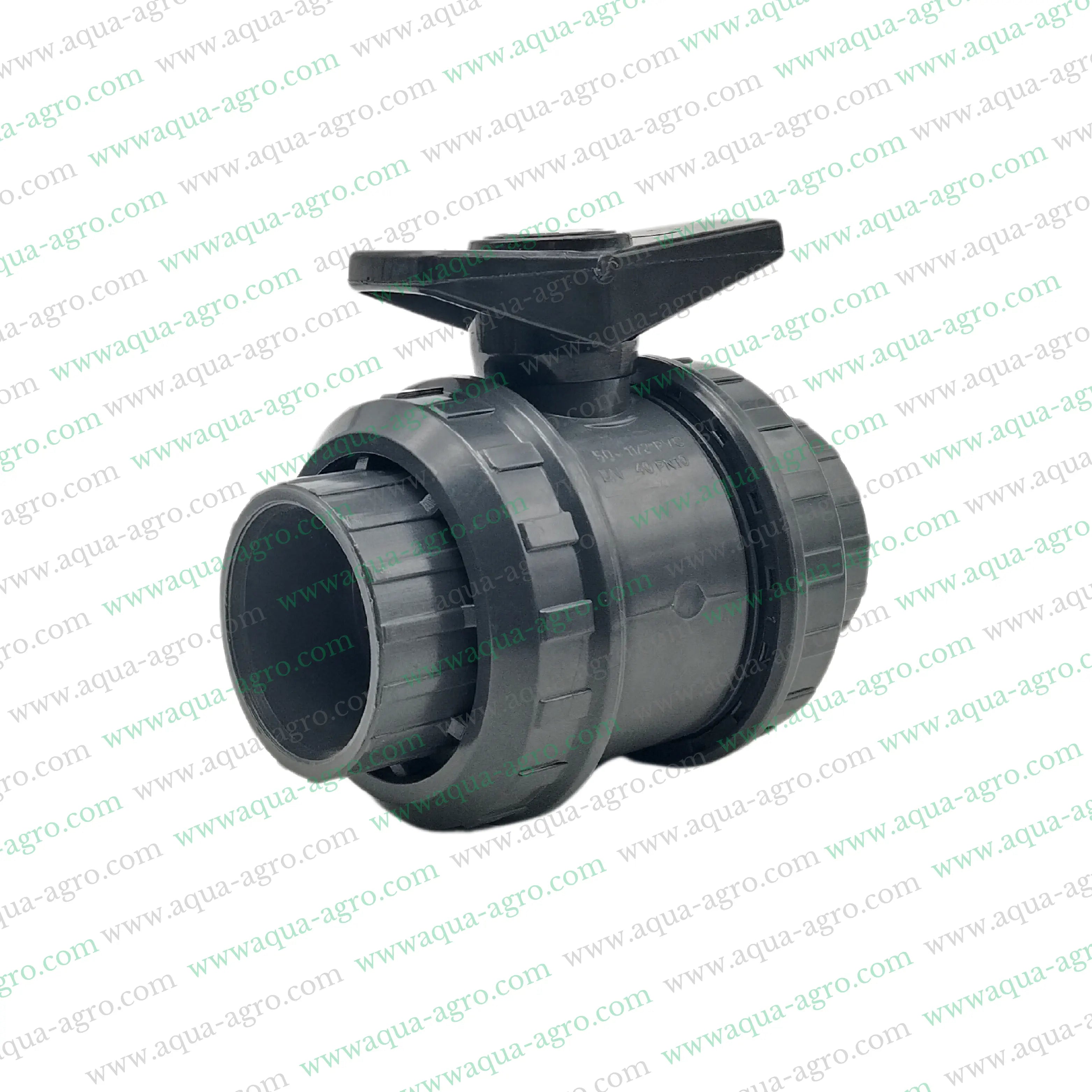 JAIN - Ball Valve - Plastic - Pvc - Double Union - 1.5 inch (50mm) - Plain End - Socket