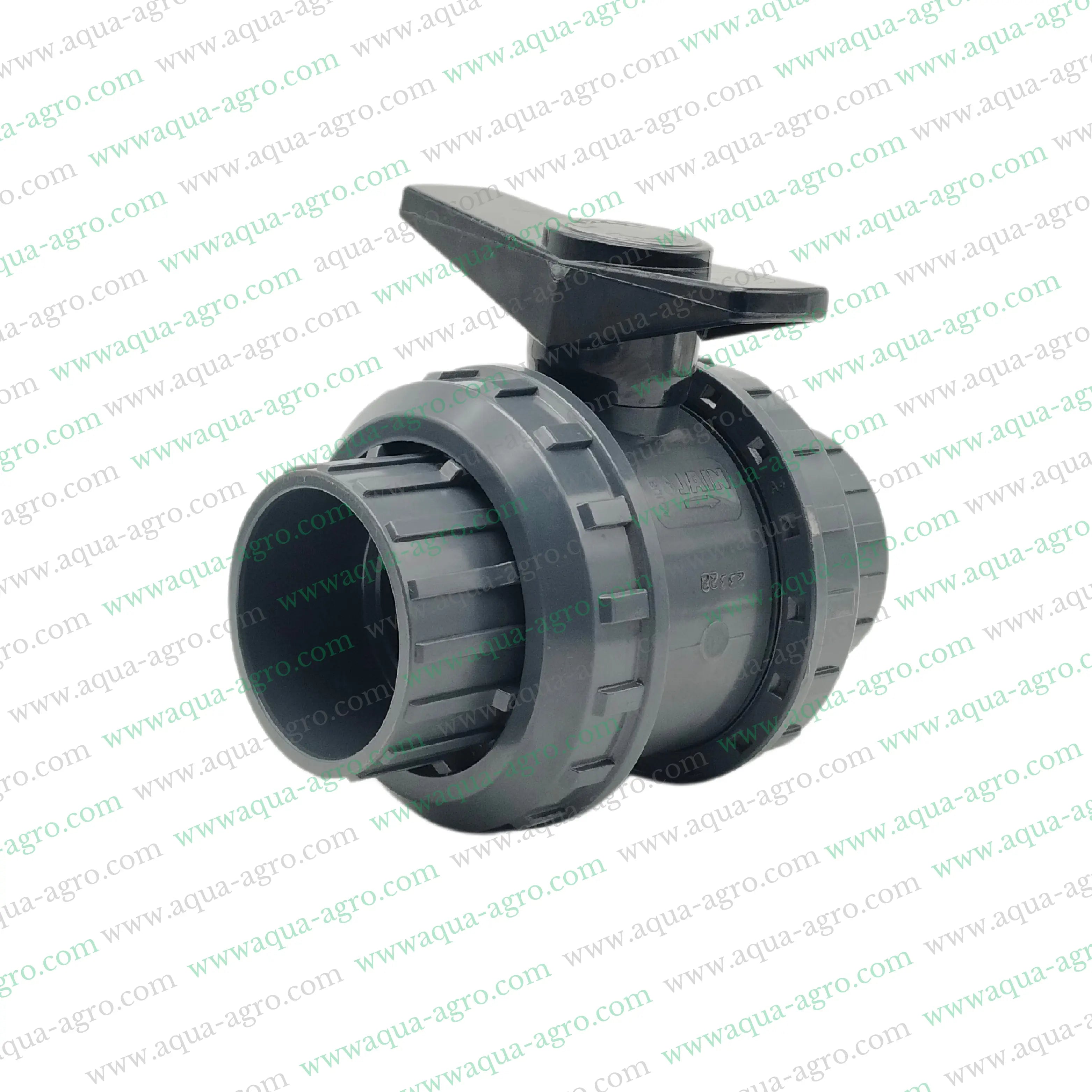 JAIN - Ball Valve - Plastic - Pvc - Double Union - 2 inch (63mm) - Plain End - Socket