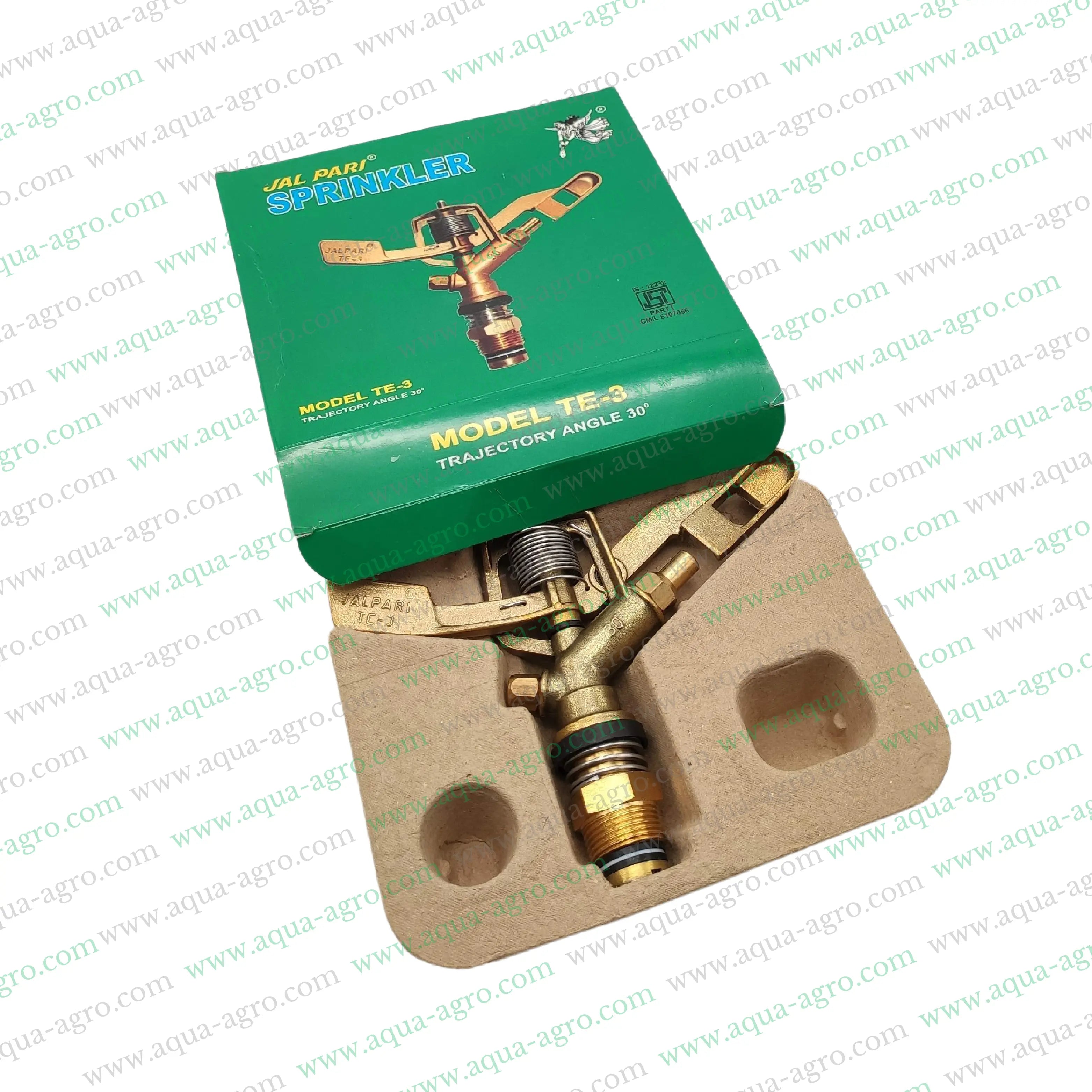 JALPARI | Sprinkler - Mini Sprinkler - Brass - Full circle (360 Deg) - 35-55 Feet Radius - 2270-2770 LPH - 0.75 inch (25mm) (M-THD) - TE-3