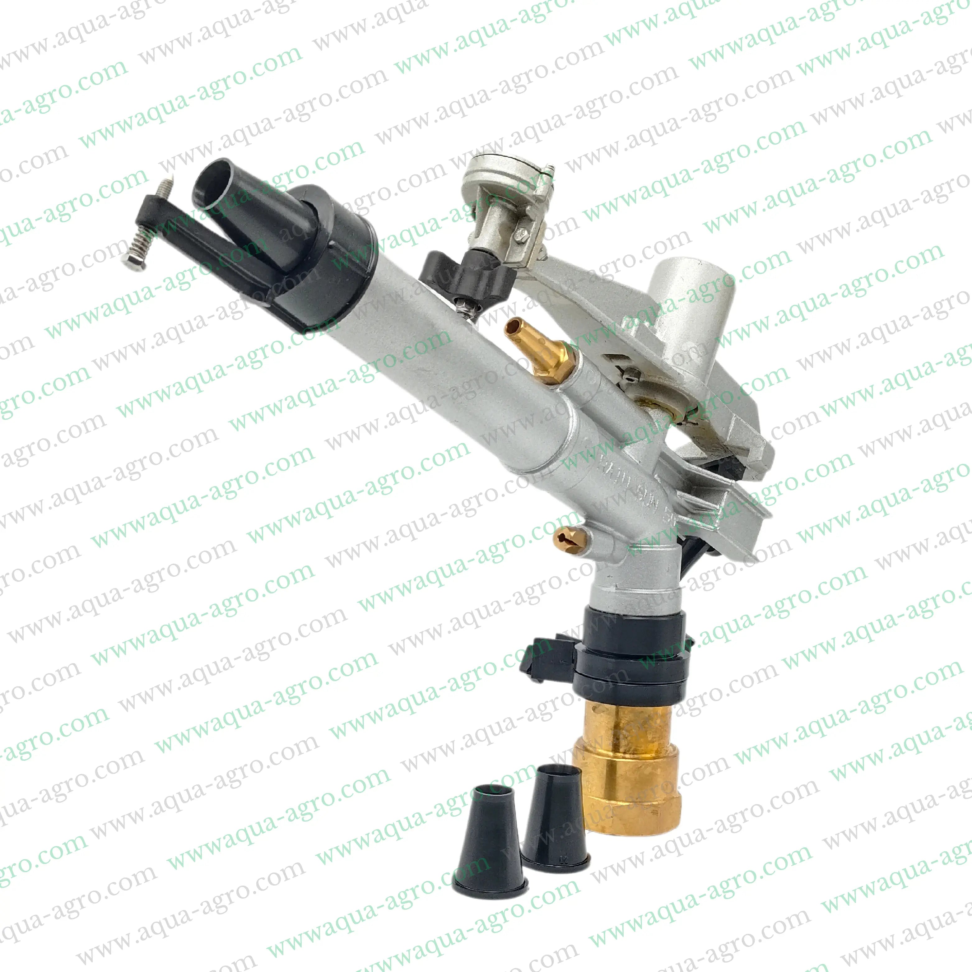JALPARI Rain Gun RG-50 sprinkler with aluminium body and triple nozzles for efficient irrigation.