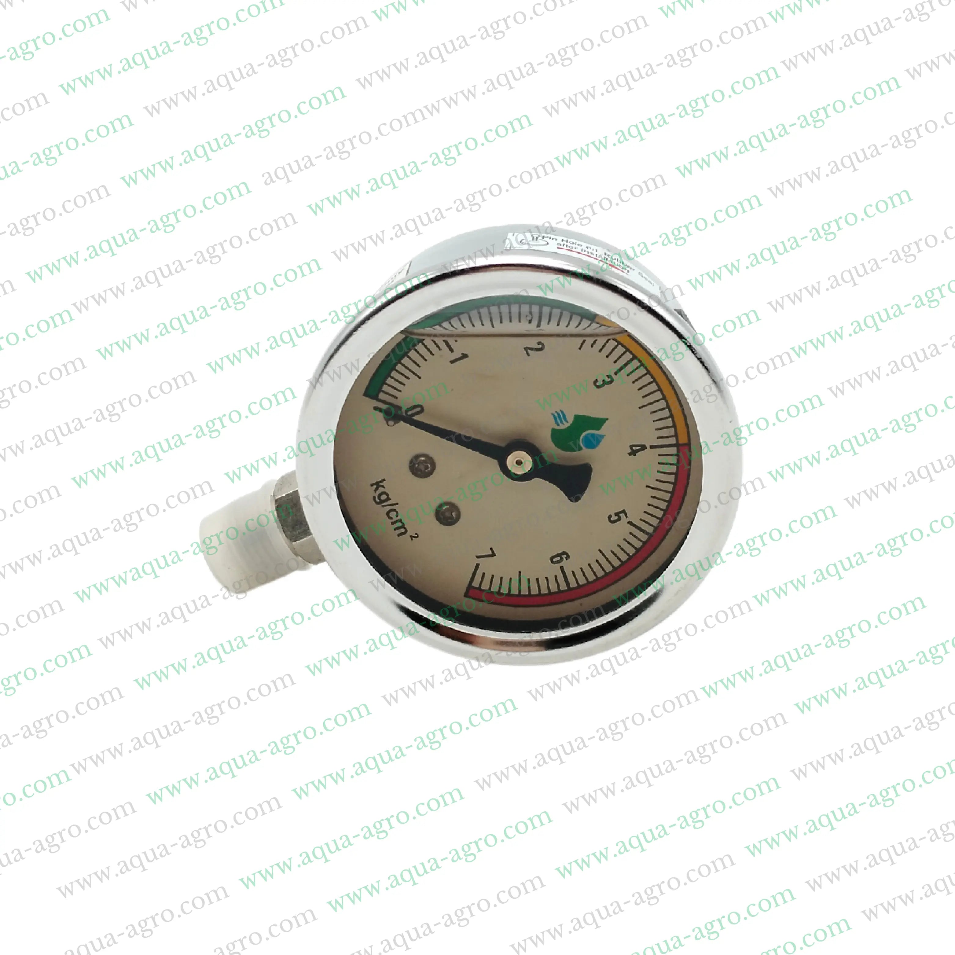 MY IRRIGACIO WORLD - Pressure Gauge - Glycerine - Filled - 0 to 7 BAR Range - 2.5 inch DIAL - SS BODY - 0.25 inch (M-THD) Inlet