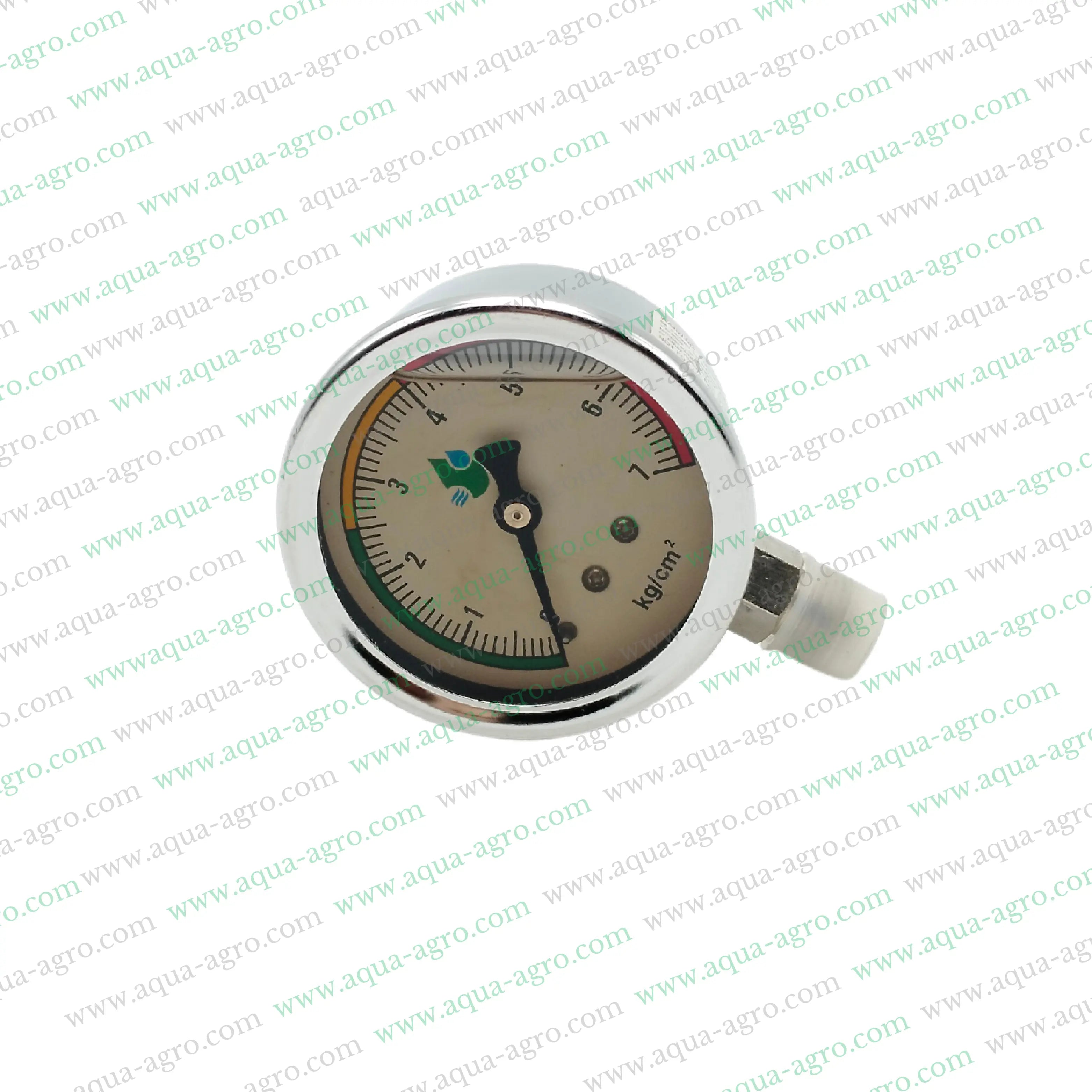 MY IRRIGACIO WORLD - Pressure Gauge - Glycerine - Filled - 0 to 7 BAR Range - 2.5 inch DIAL - SS BODY - 0.25 inch (M-THD) Inlet