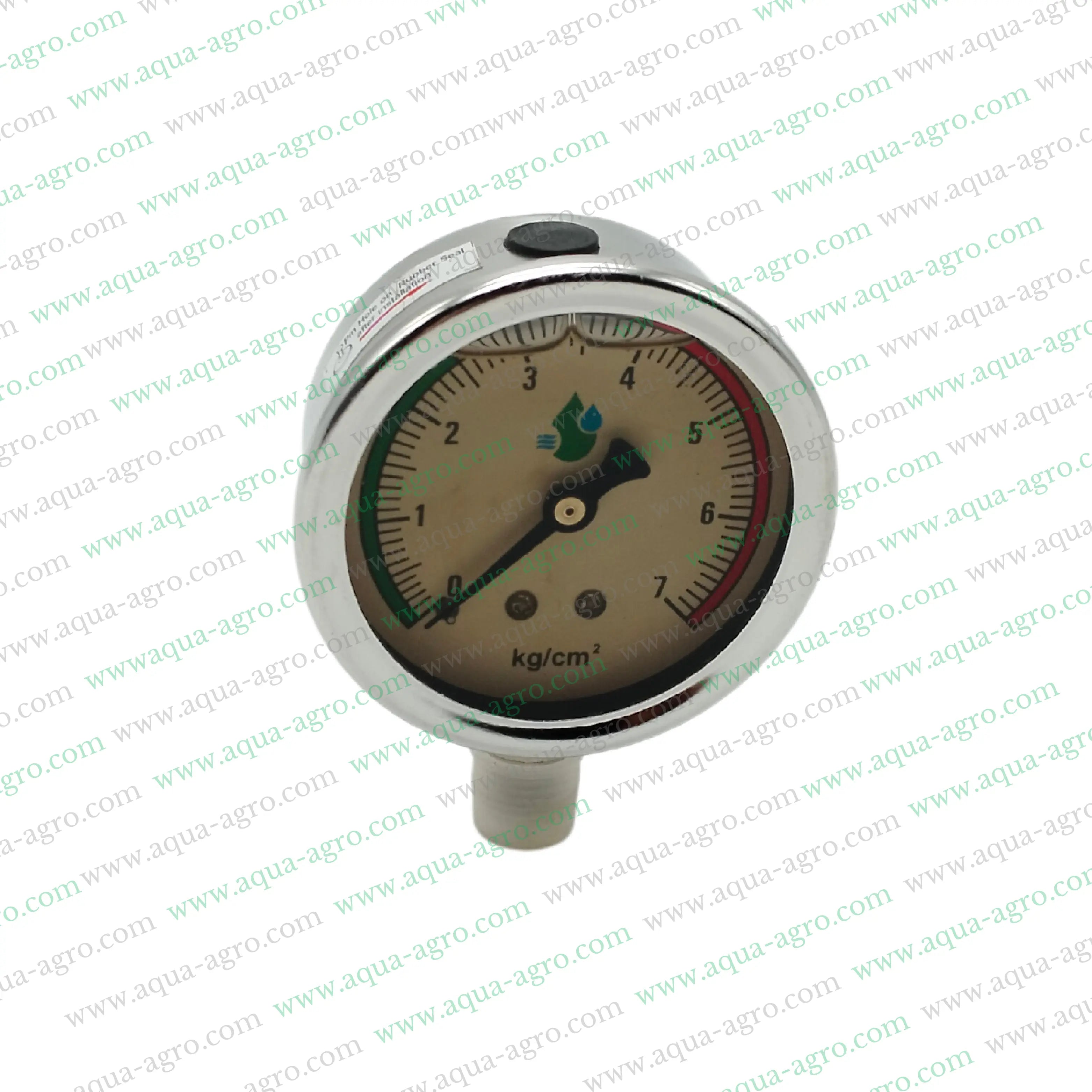 MY IRRIGACIO WORLD - Pressure Gauge - Glycerine - Filled - 0 to 7 BAR Range - 2.5 inch DIAL - SS BODY - 0.25 inch (M-THD) Inlet