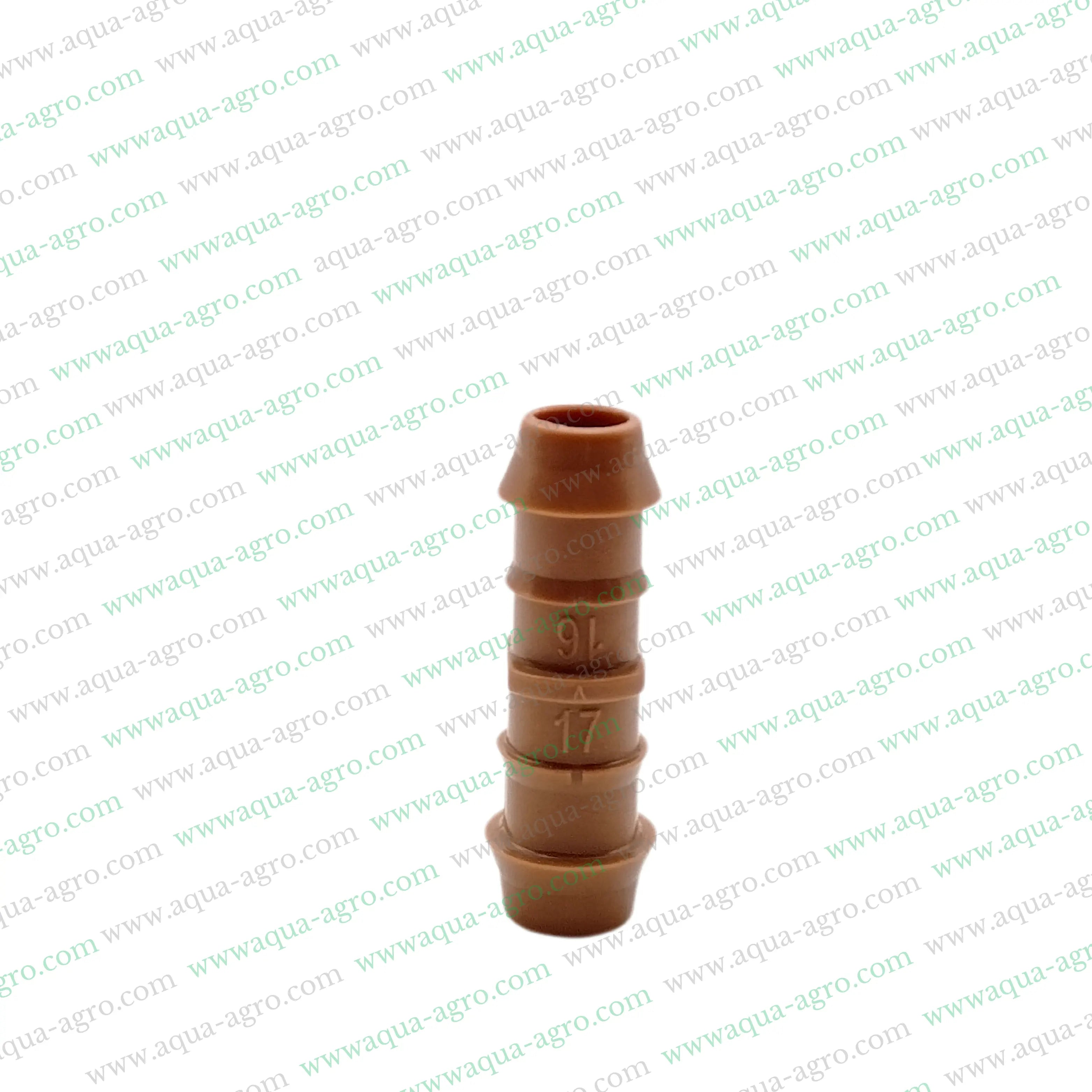 NETAFIM | Drip Fittings And Accessories - Barbed Fittings - Premium - Brown colour - Reducing Coupler / Joinner - 16mm x 17mm