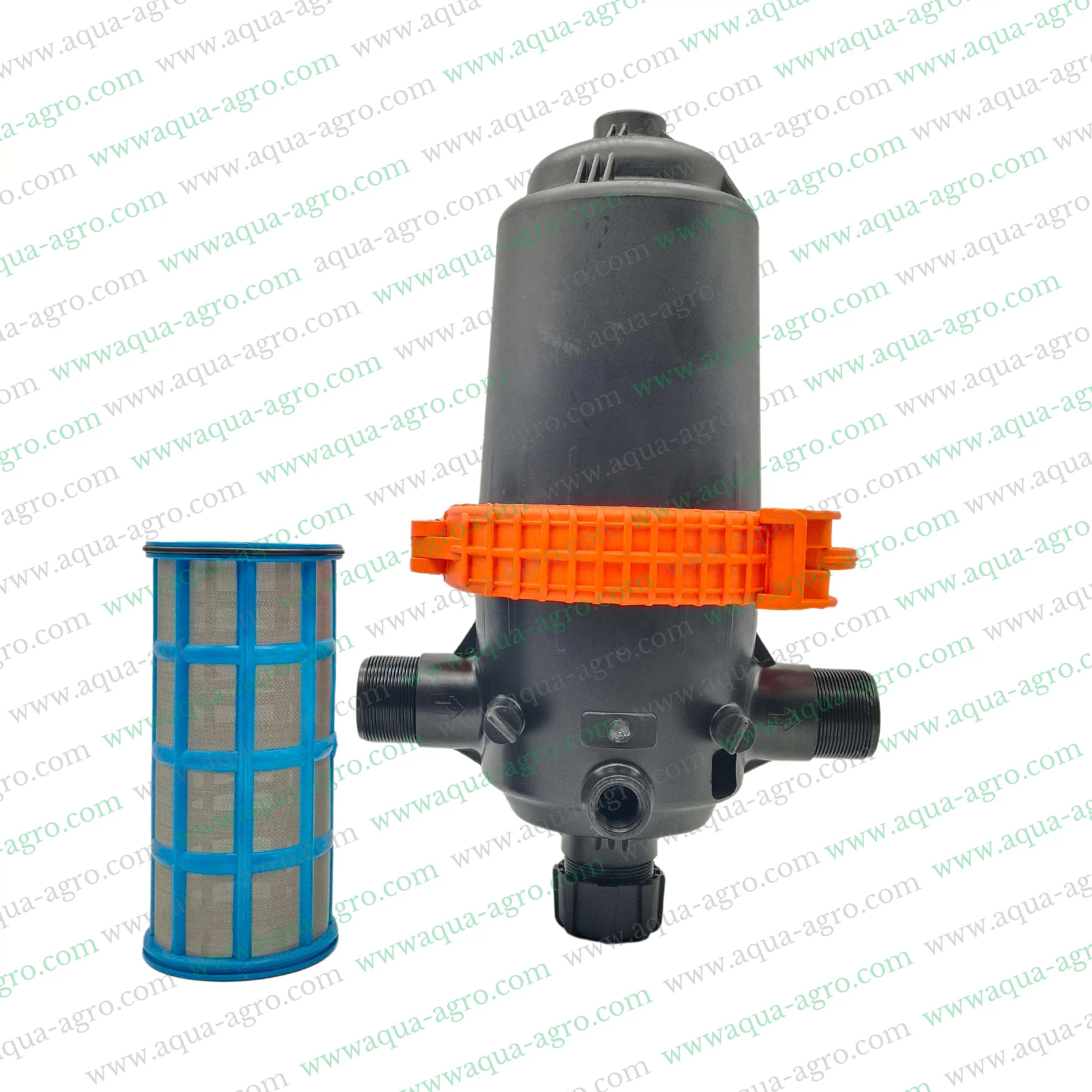 Netafim Drip Irrigation Screen Filter - 2 Inch (63mm) - T-Type - 130 Micron - 25 m³/hr - Regular Plastic Body
