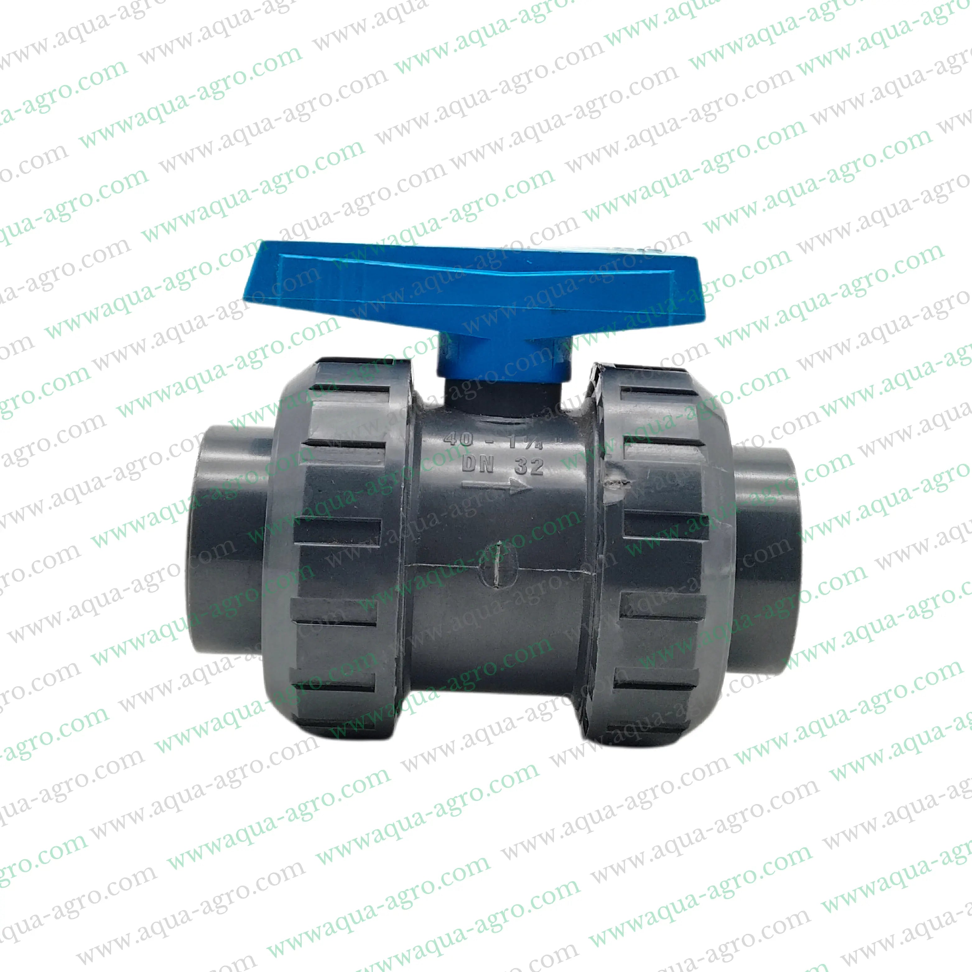 PVC Ball Valve,Plastic Ball Valve,Double Union Ball Valve,1.25 Inch Ball Valve,40mm Ball Valve,Plain End Socket Ball Valve,PVC Double Union Valve