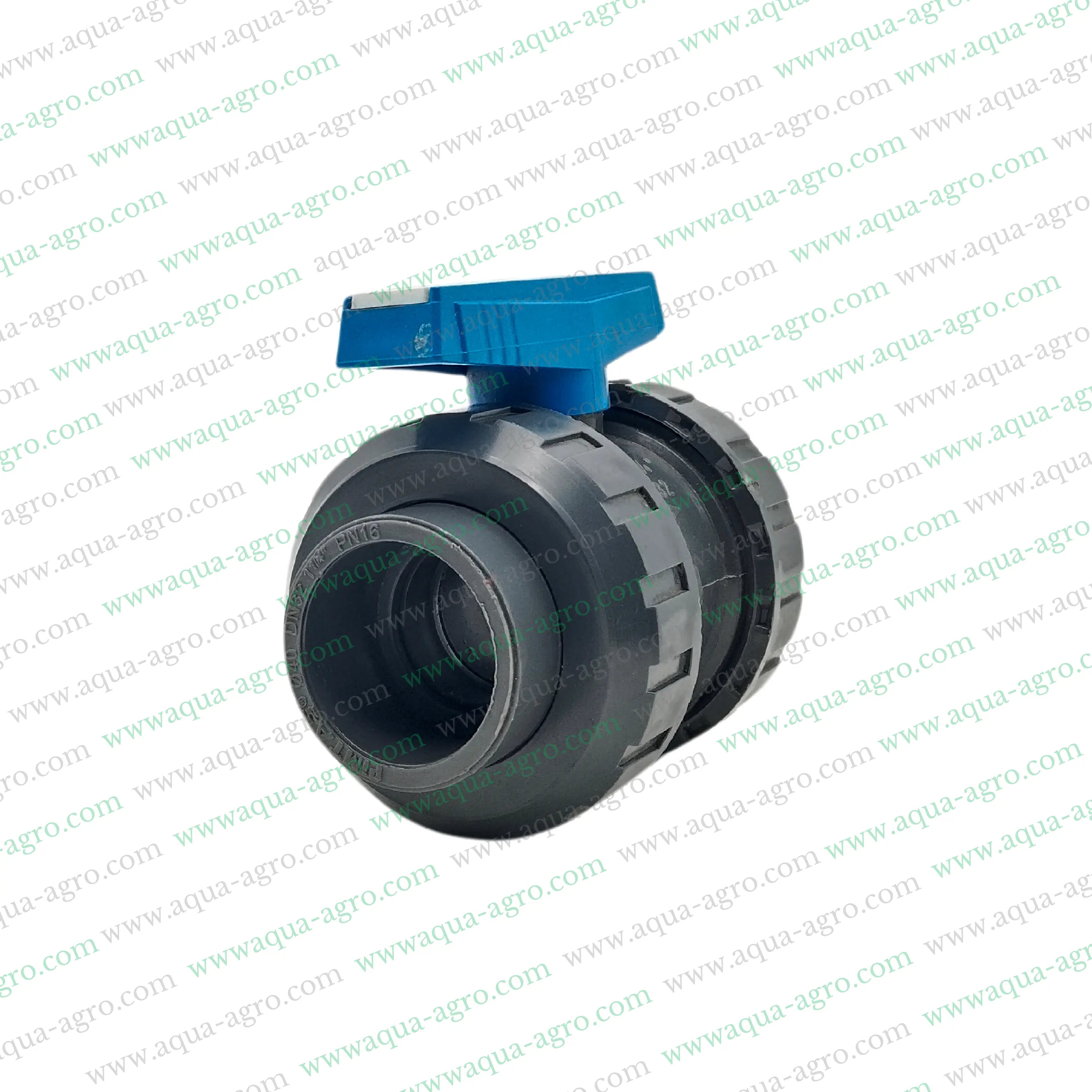 PIMTAS (Turkey) - Ball Valve - Plastic - Pvc - Double Union - 1.25 inch (40mm) - Plain End - Socket