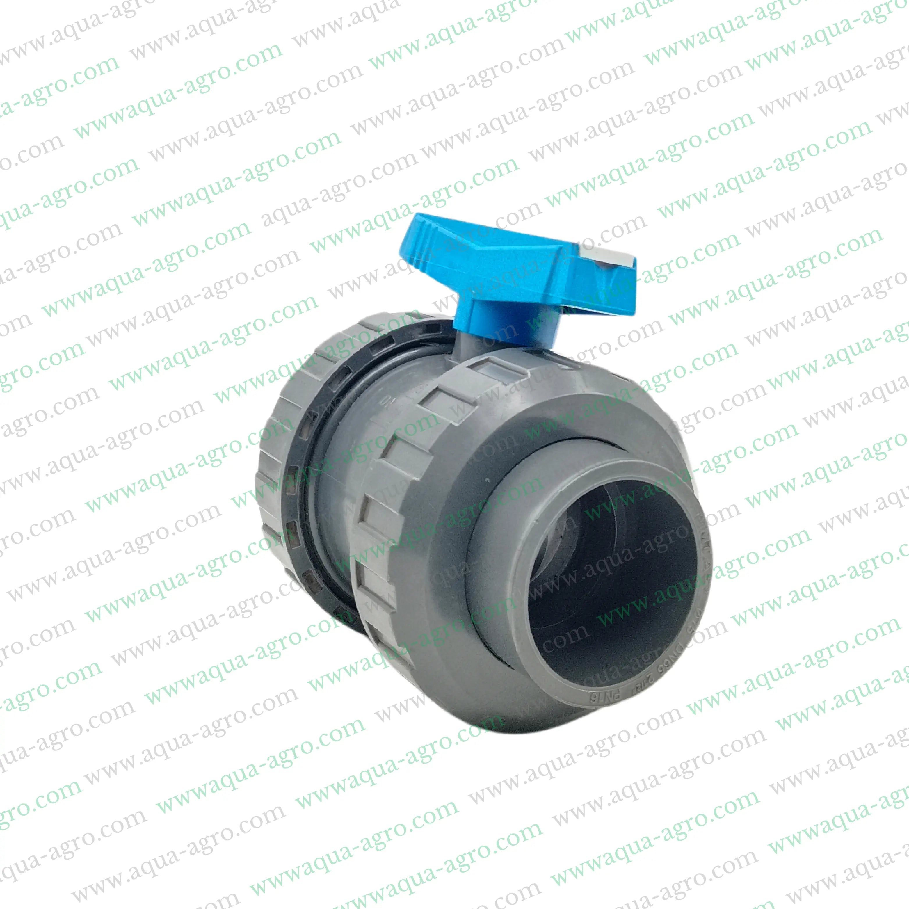 PIMTAS (Turkey) - Ball Valve - Plastic - Pvc - Double Union - 2.5 inch (75mm) - Plain End - Socket