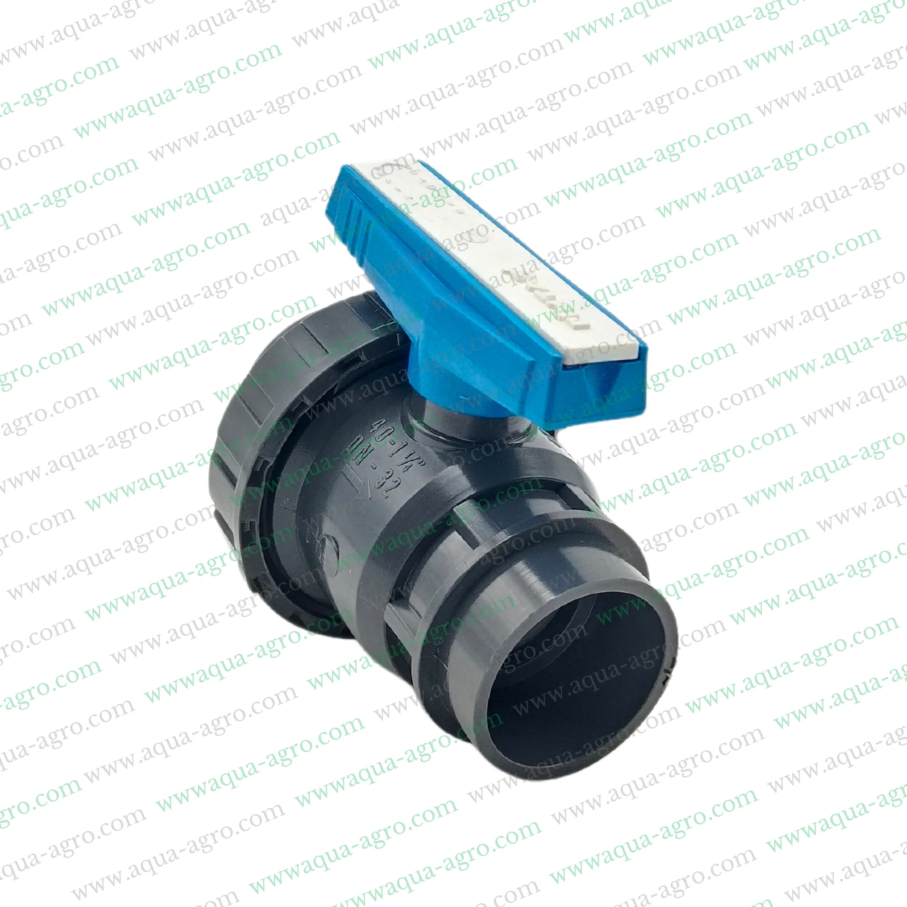 PIMTAS (Turkey) - Ball Valve - Plastic - Pvc - Single Union - 1.25 inch (40mm) - Plain End - Socket