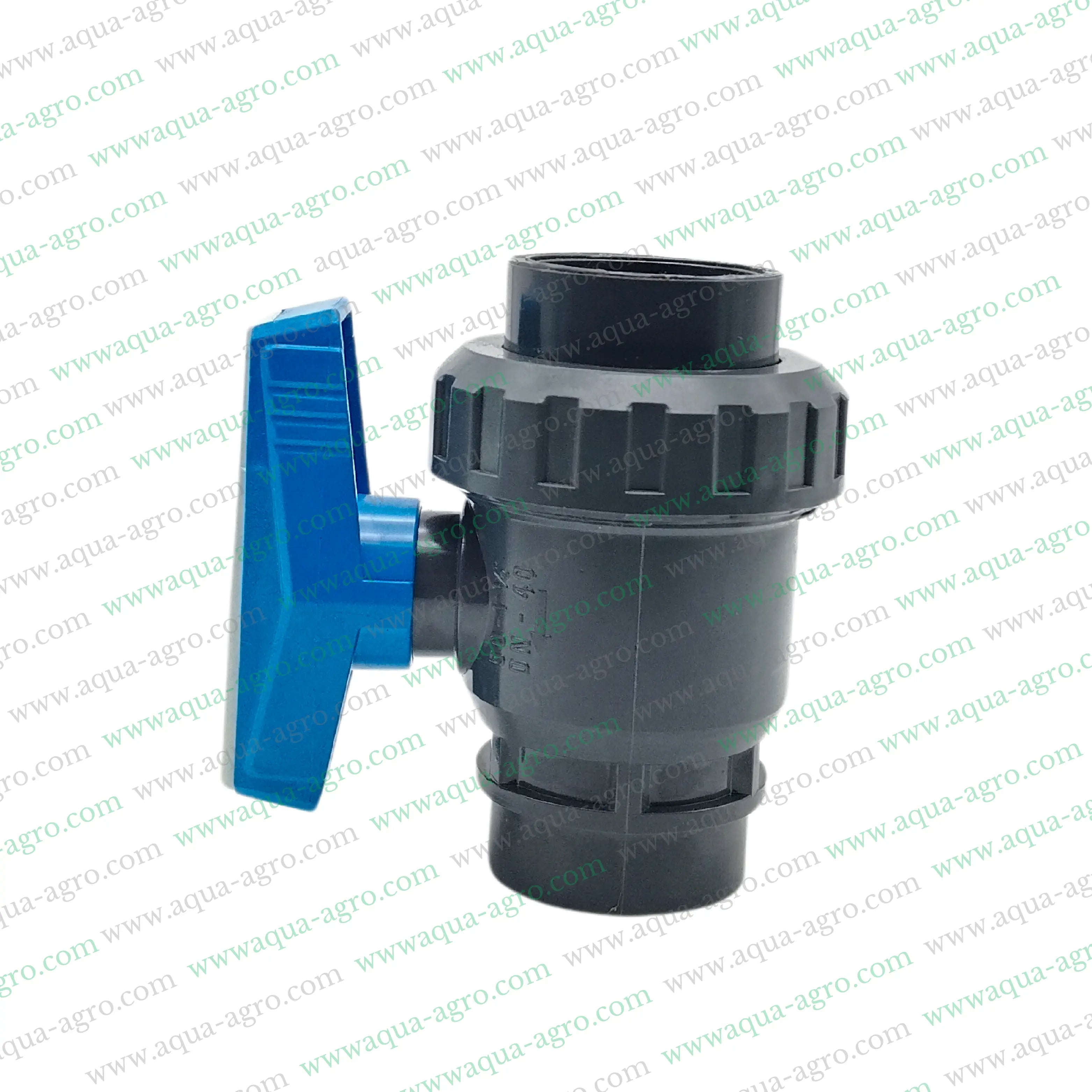 PIMTAS (Turkey) - Ball Valve - Plastic - Pvc - Single Union - 1.5 inch (50mm) - Plain End - Socket