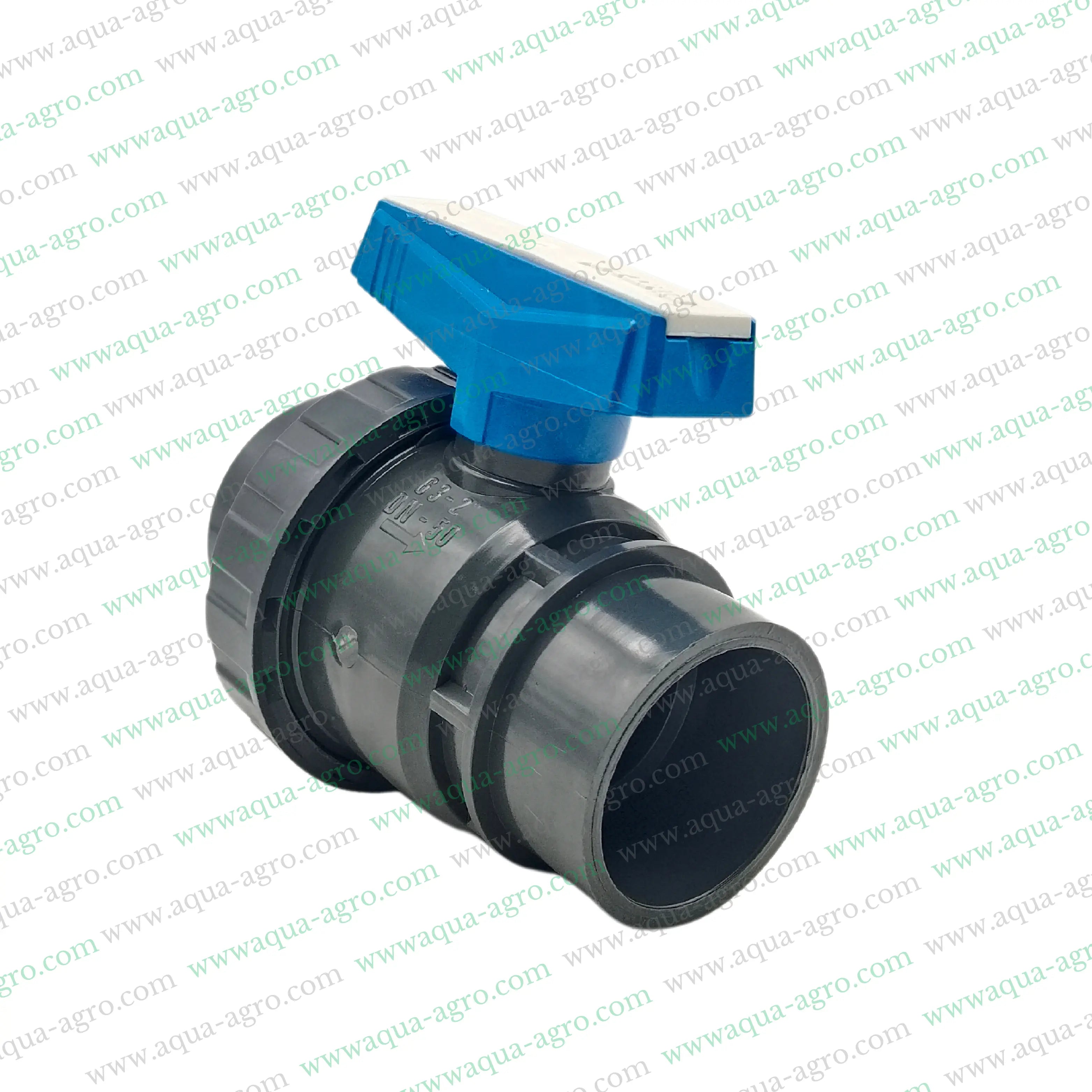 PIMTAS (Turkey) - Ball Valve - Plastic - Pvc - Single Union - 2 inch (63mm) - Plain End - Socket