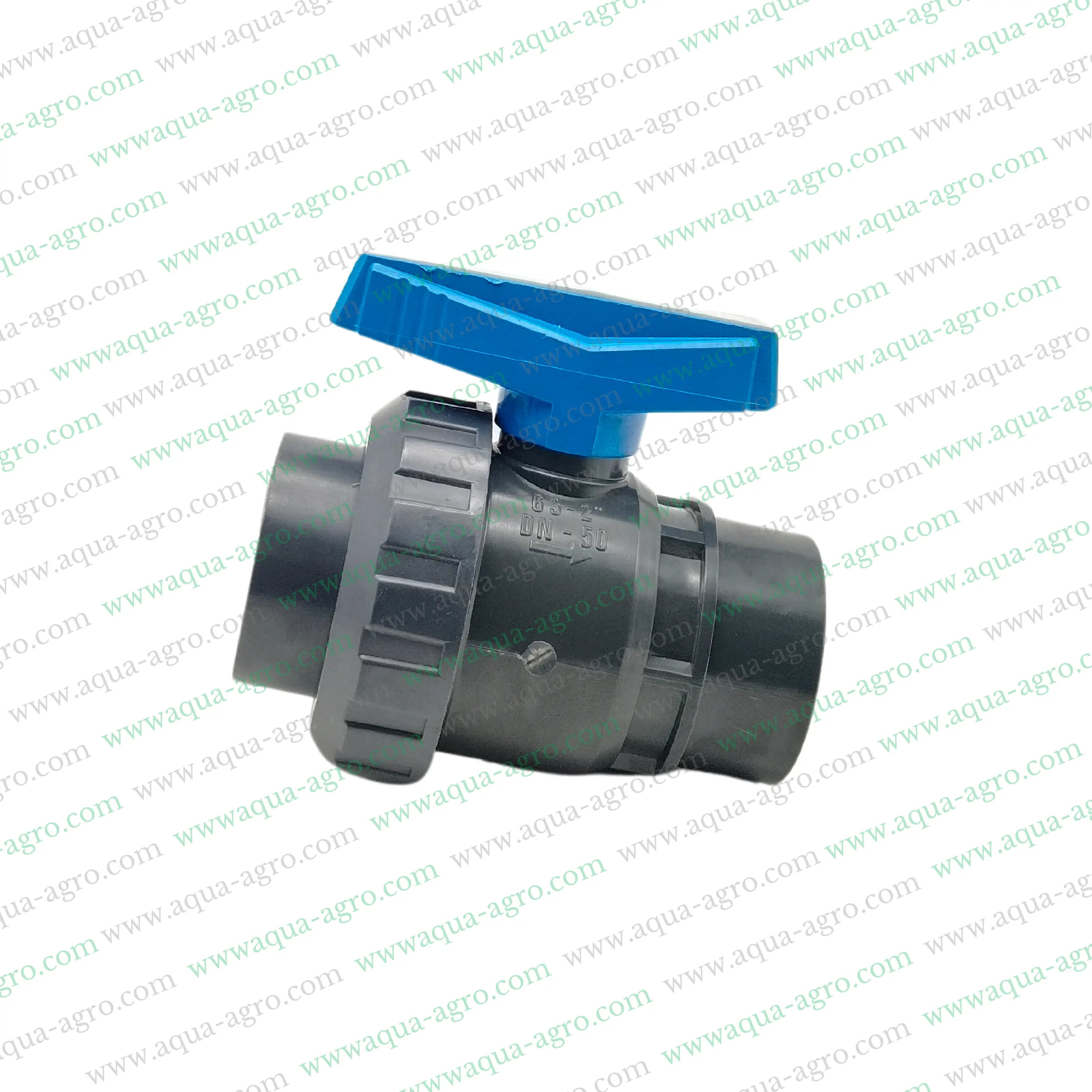 PIMTAS (Turkey) - Ball Valve - Plastic - Pvc - Single Union - 2 inch (63mm) - Plain End - Socket