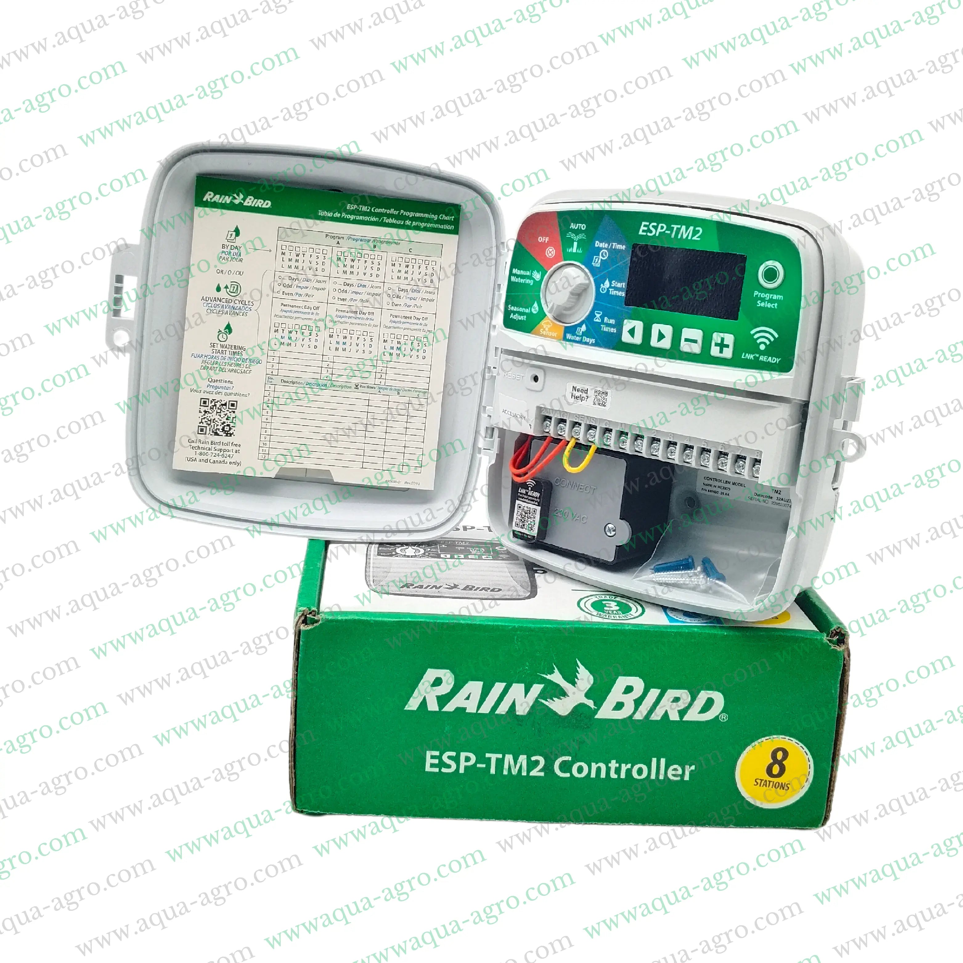 ain Bird irrigation controller,WiFi irrigation controller,ESP-TM2 8 station controller,Outdoor irrigation controller,24 VAC irrigation automation,230V irrigation controller