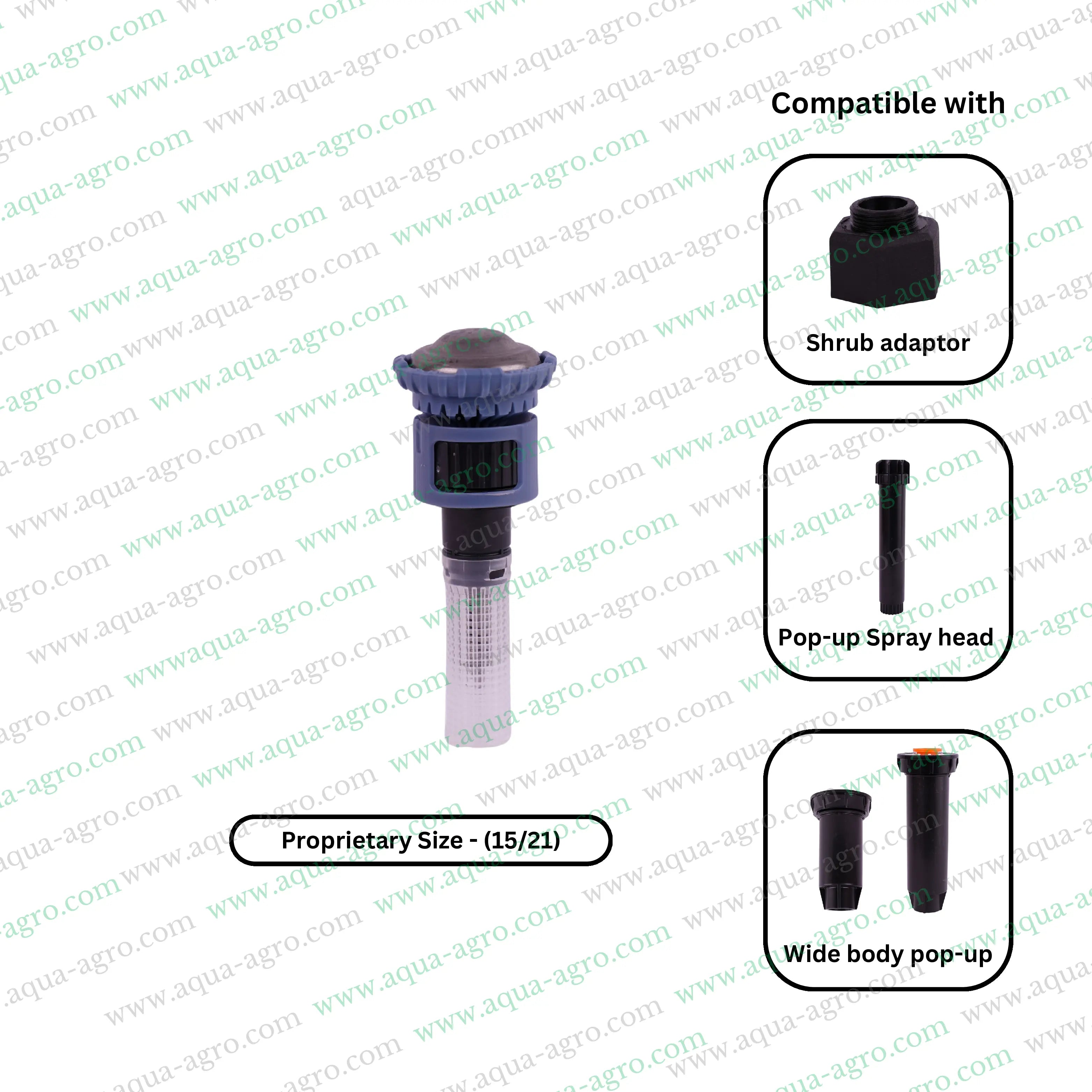 RAIN BIRD | Pop-up Sprinkler - Nozzle - Rotary Spray - R-VAN-14-360 - Adjustable 08-14 Feet Radius - Full circle