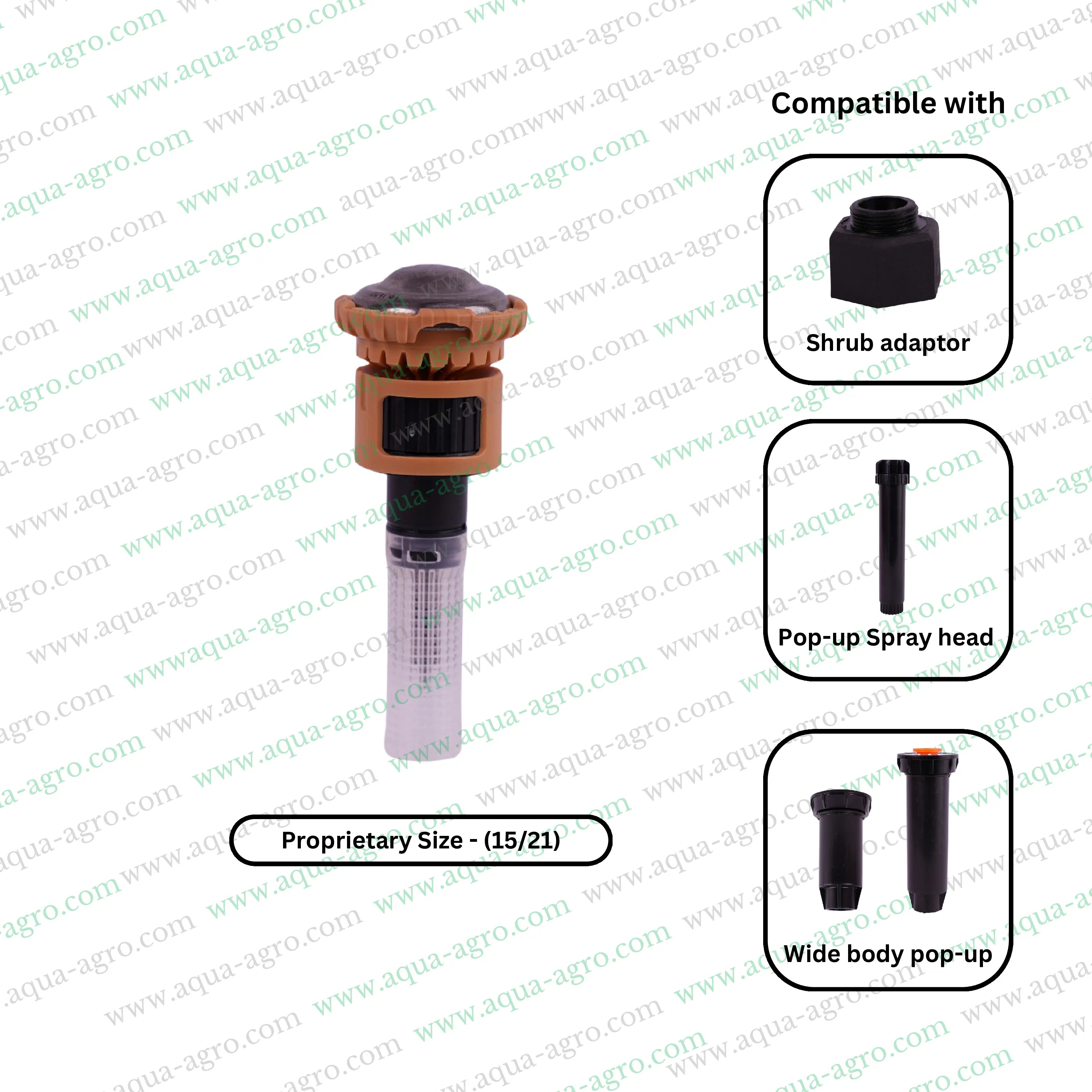 RAIN BIRD | Pop-up Sprinkler - Nozzle - Rotary Spray - R-VAN-18-360 - Adjustable 13-18 Feet Radius - Full circle