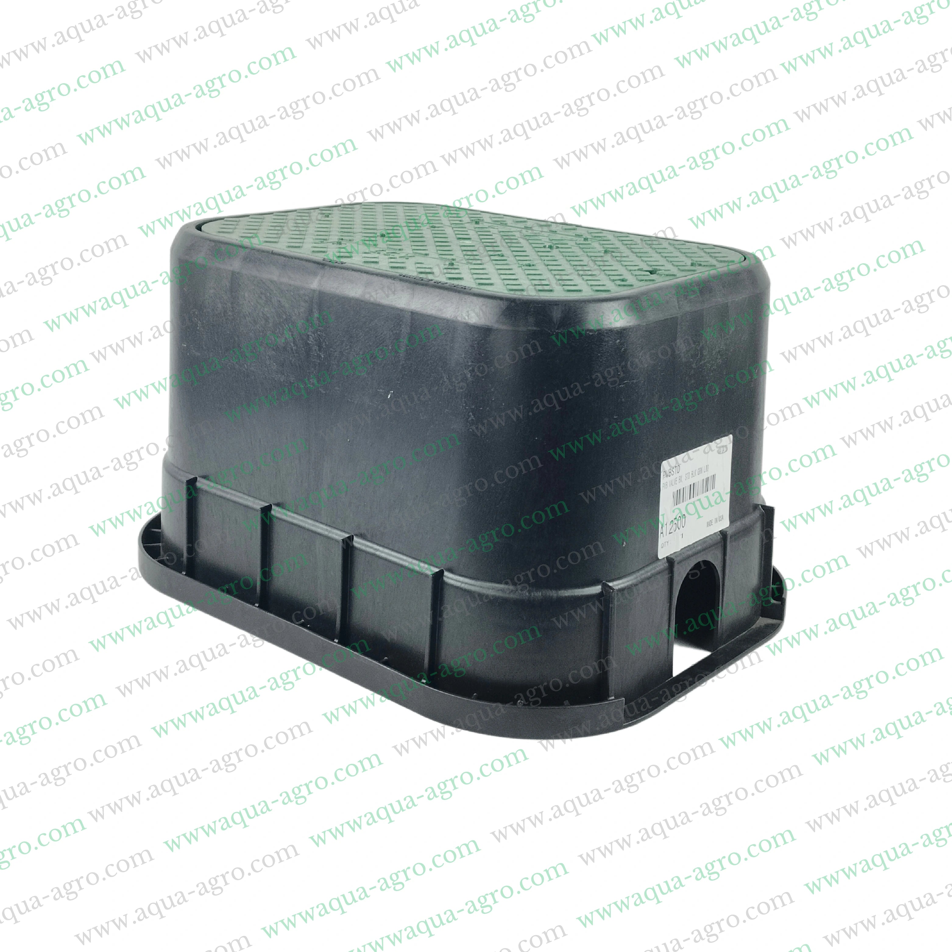 RAIN BIRD - Valve Box - Plastic - 12 Inch - Rectangular - Corrugated box with green lid - PVB Series - PVBSTD