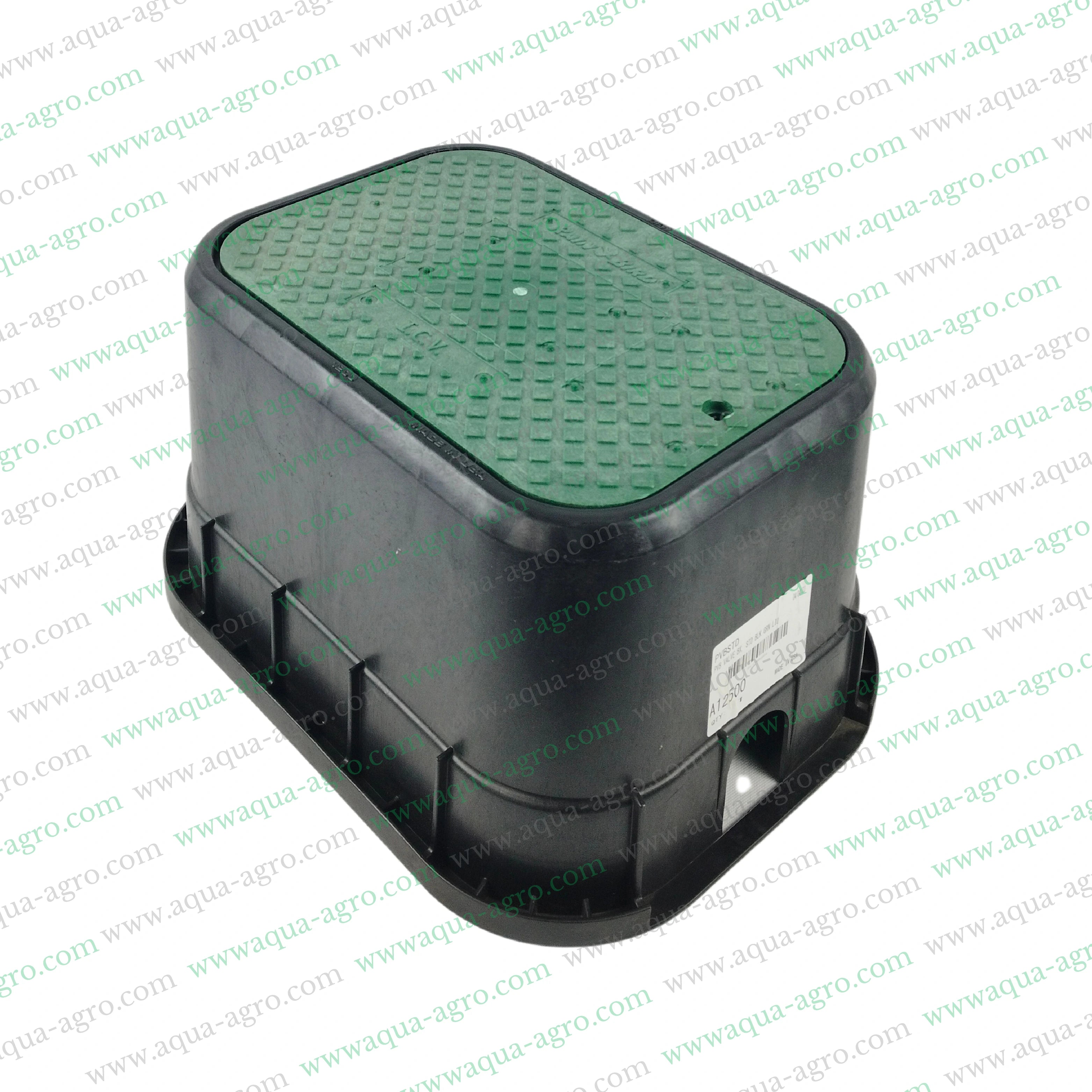 RAIN BIRD - Valve Box - Plastic - 12 Inch - Rectangular - Corrugated box with green lid - PVB Series - PVBSTD