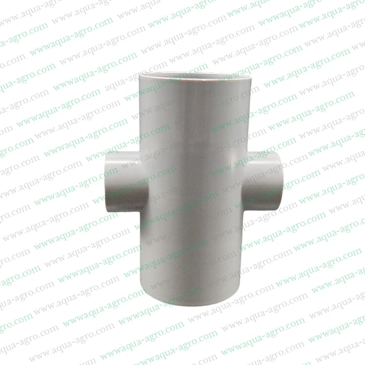PVC Reducer Cross,75mm to 40mm Pipe Fittings,PVC Accessories for Plumbing,Heavy-Duty PVC Fittings,Plumbing Cross Tee