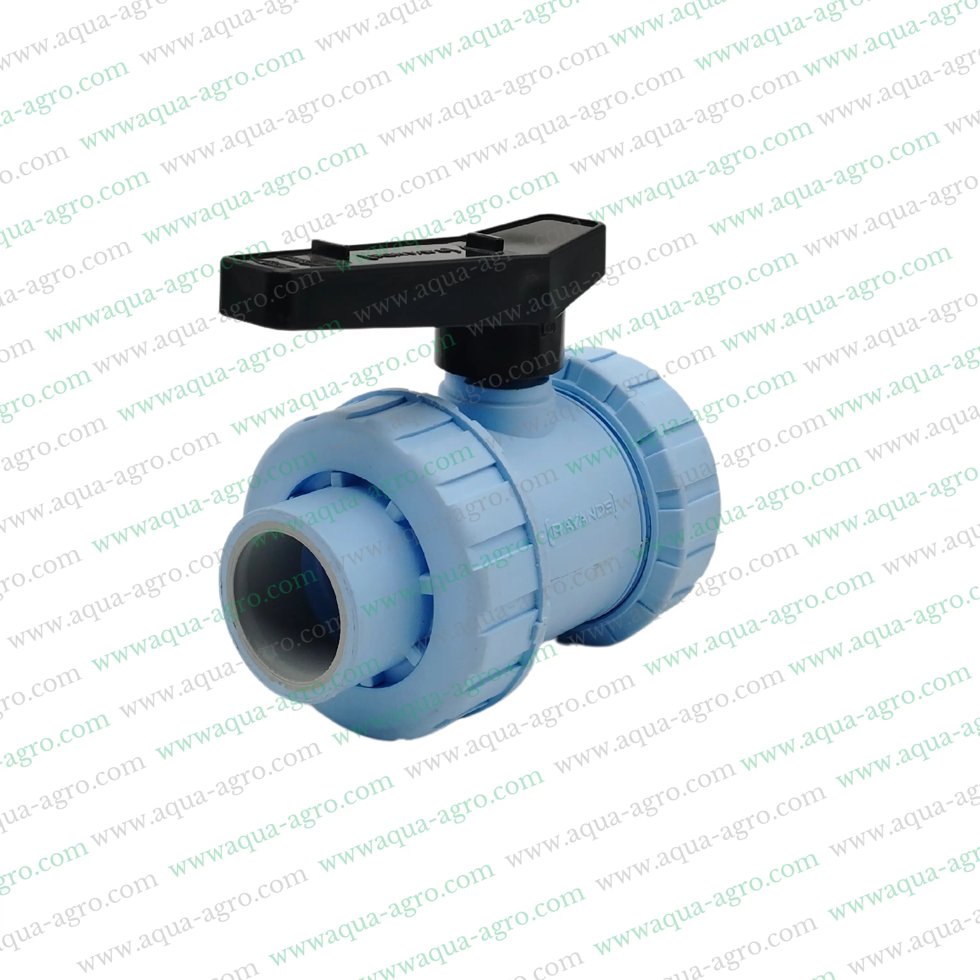 RAVANDS - Ball Valve - Plastic - Pvc - Double Union - 1.25 inch (40mm) - Plain End - Socket