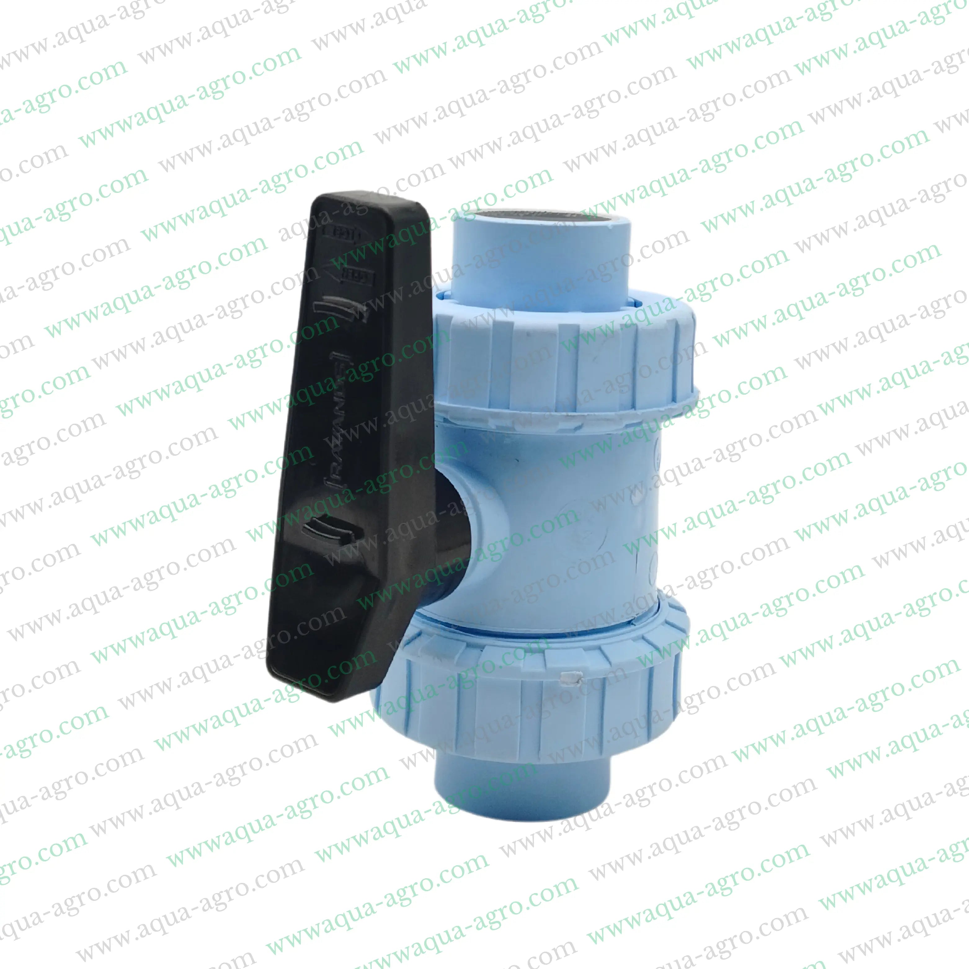 RAVANDS - Ball Valve - Plastic - Pvc - Double Union - 1.25 inch (40mm) - Plain End - Socket