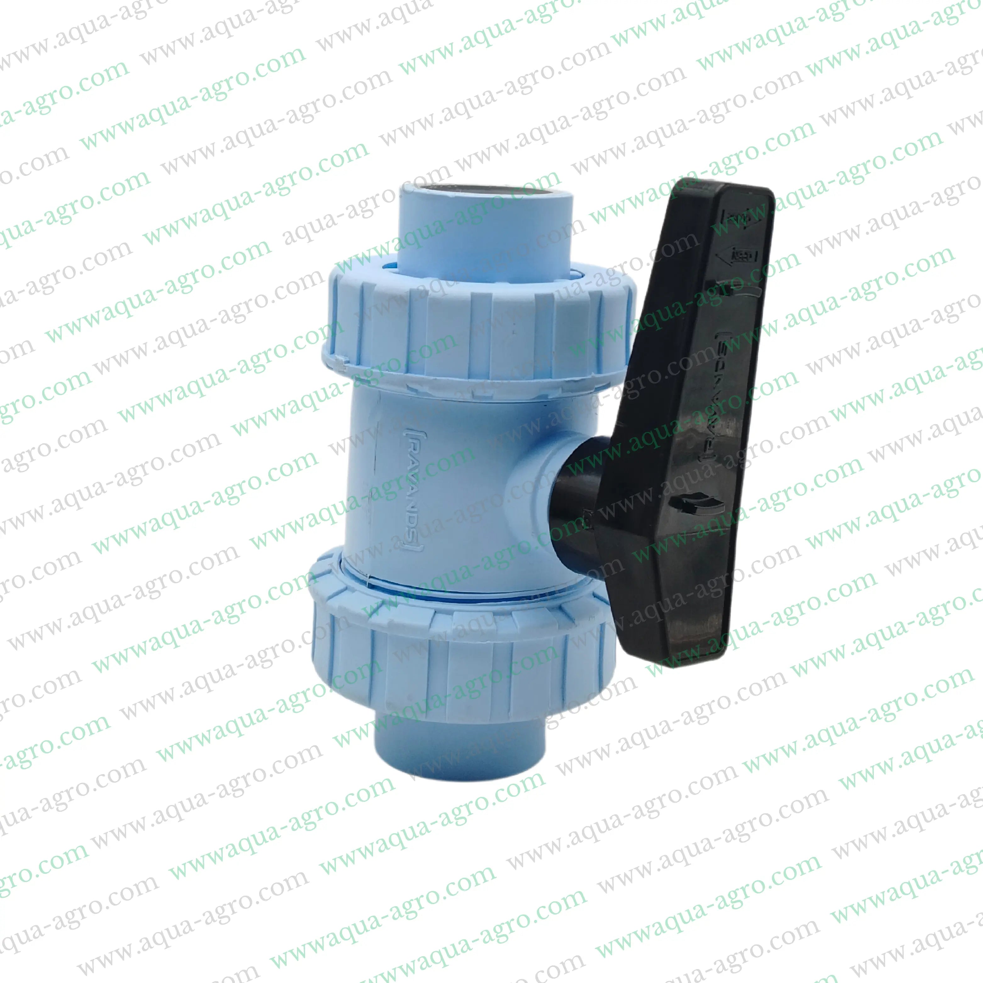 RAVANDS - Ball Valve - Plastic - Pvc - Double Union - 1.25 inch (40mm) - Plain End - Socket