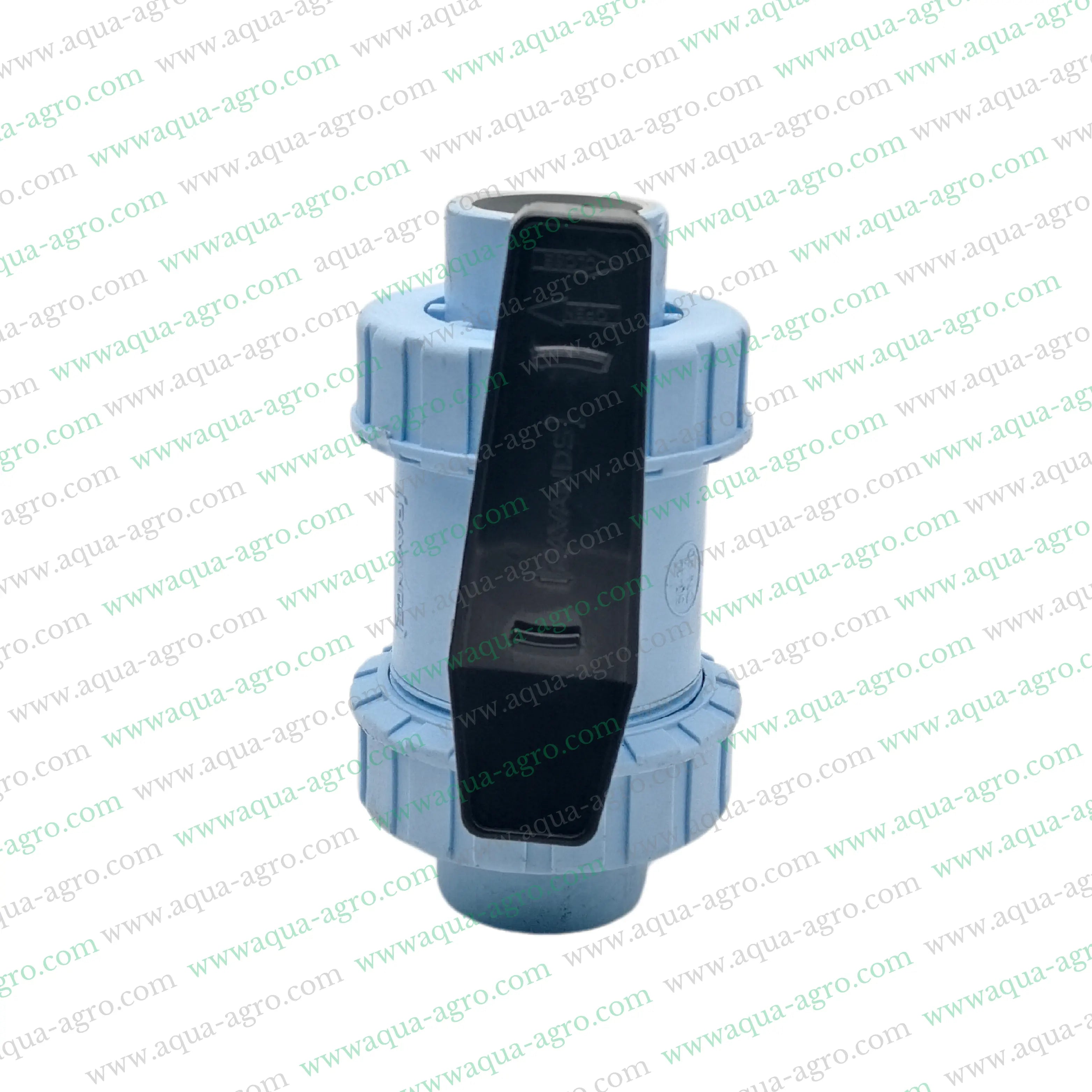 RAVANDS - Ball Valve - Plastic - Pvc - Double Union - 1.5 inch (50mm) - Plain End - Socket