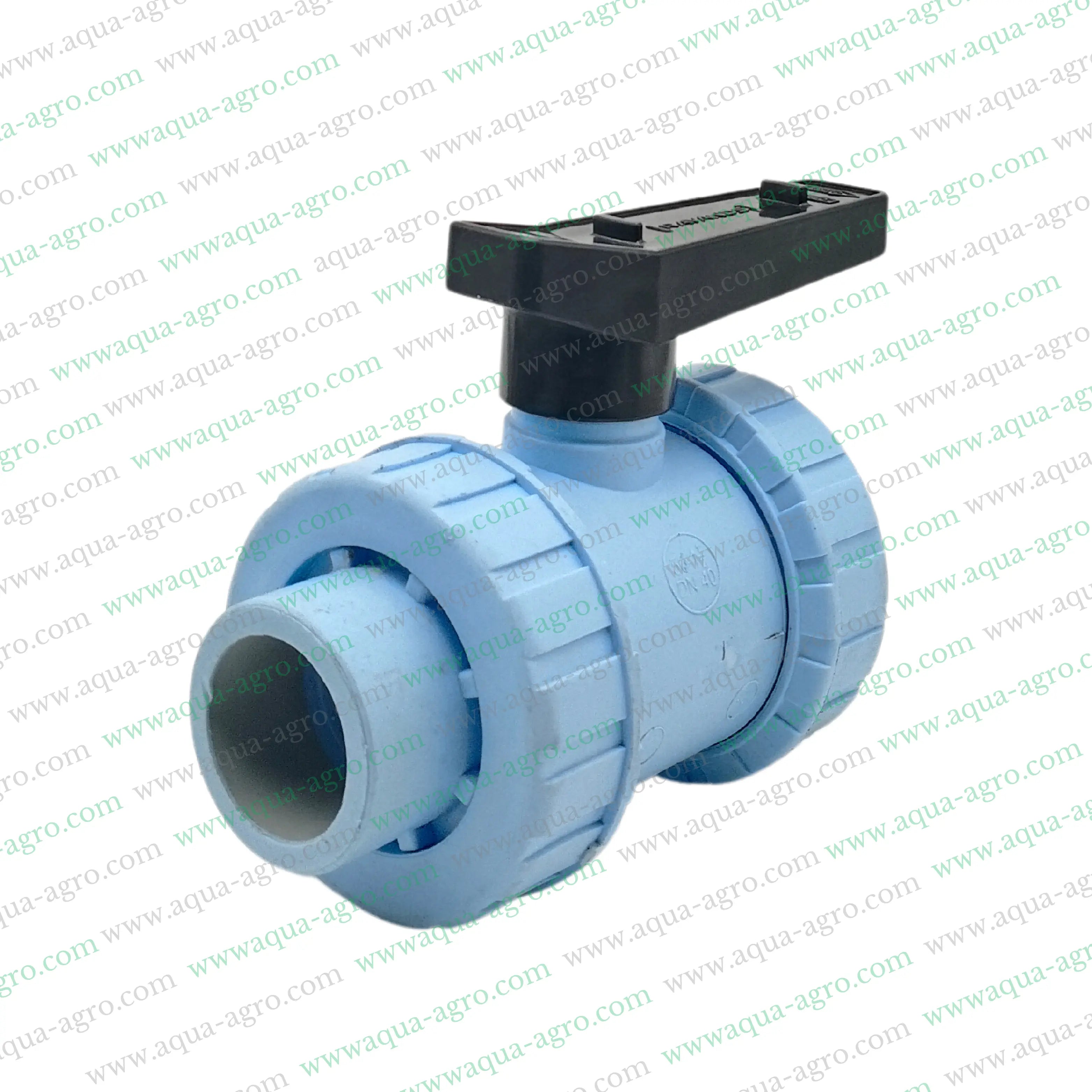 RAVANDS - Ball Valve - Plastic - Pvc - Double Union - 1.5 inch (50mm) - Plain End - Socket