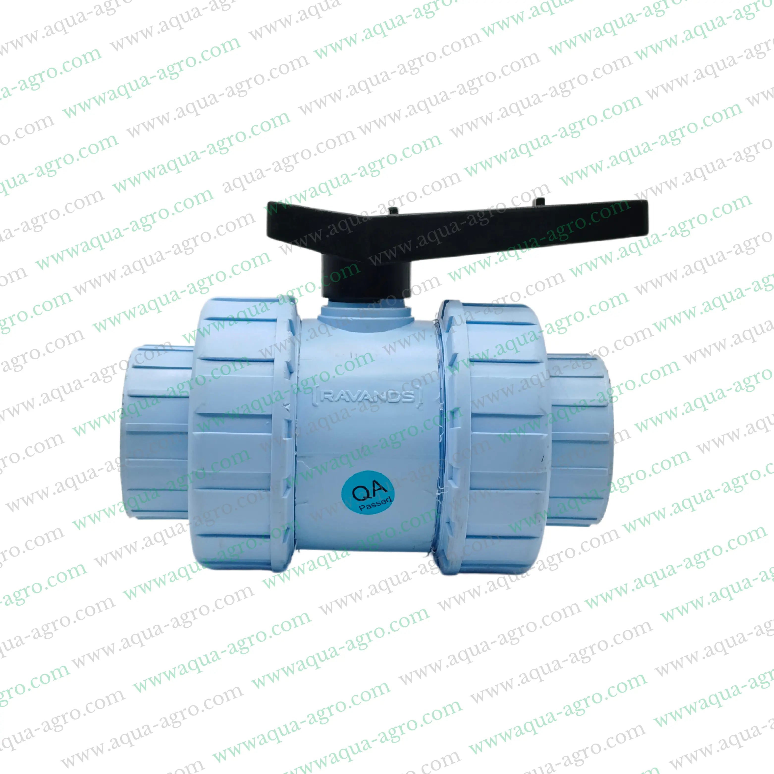 RAVANDS - Ball Valve - Plastic - Pvc - Double Union - 2.5 inch (75mm) - Plain End - Socket