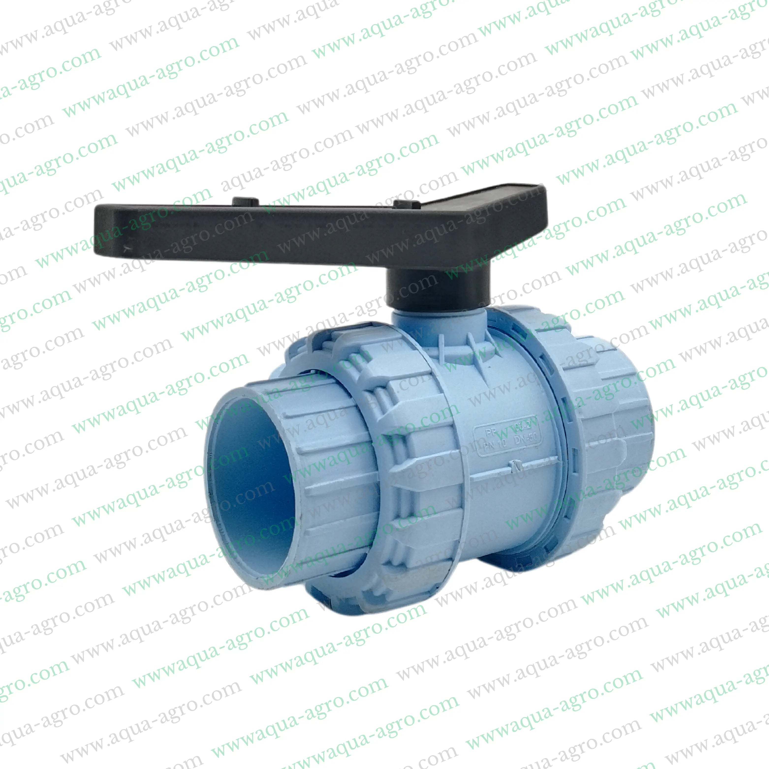 RAVANDS - Ball Valve - Plastic - Pvc - Double Union - 2 inch (63mm) - Plain End - Socket