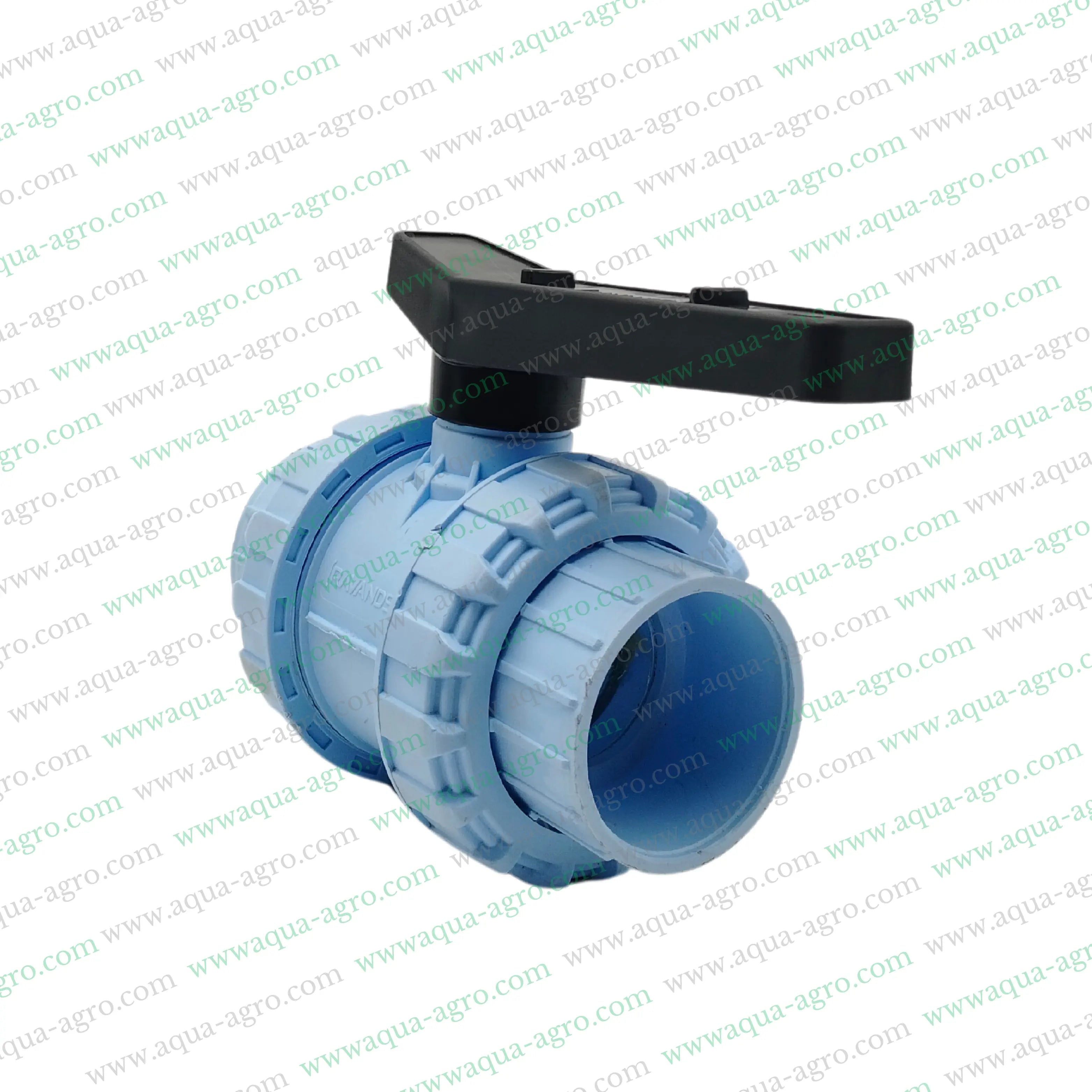 RAVANDS - Ball Valve - Plastic - Pvc - Double Union - 2 inch (63mm) - Plain End - Socket