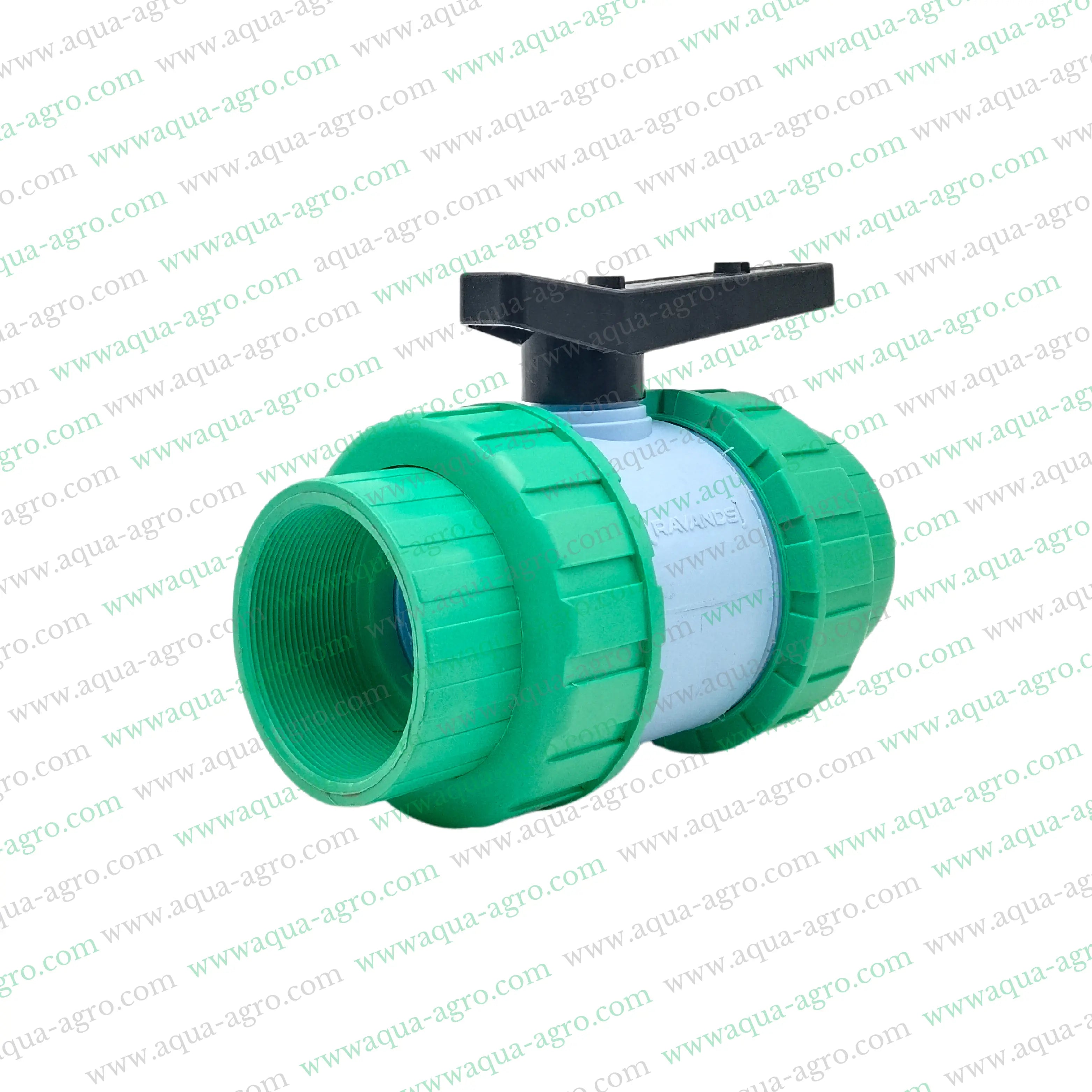 RAVANDS - Ball Valve - Plastic - Pvc - Double Union - 3 inch (90mm) - Threaded End - (FxF)